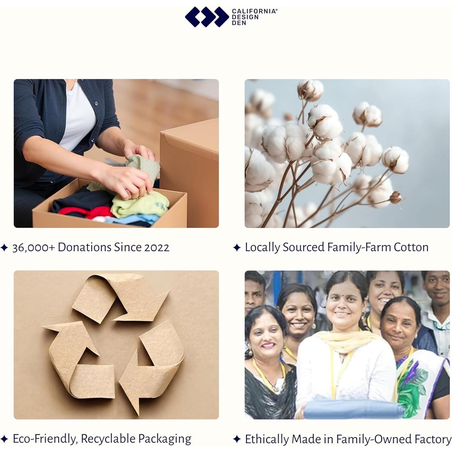 Juego de Sábanas de Algodón Egipcio 100% California Design Den - Completo Beige