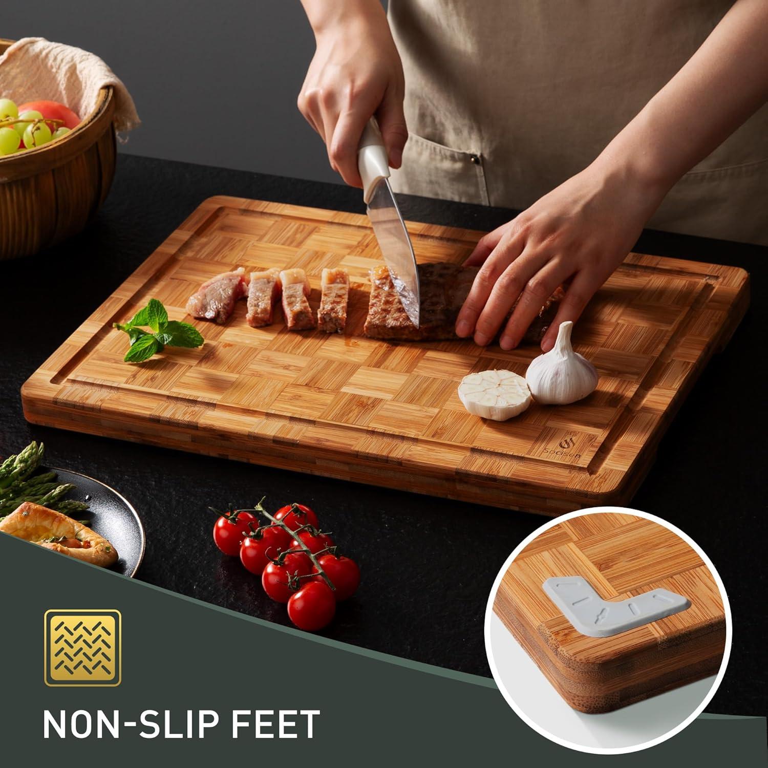 Juego de 2 tablas de cortar de bambú antideslizantes Socisen
