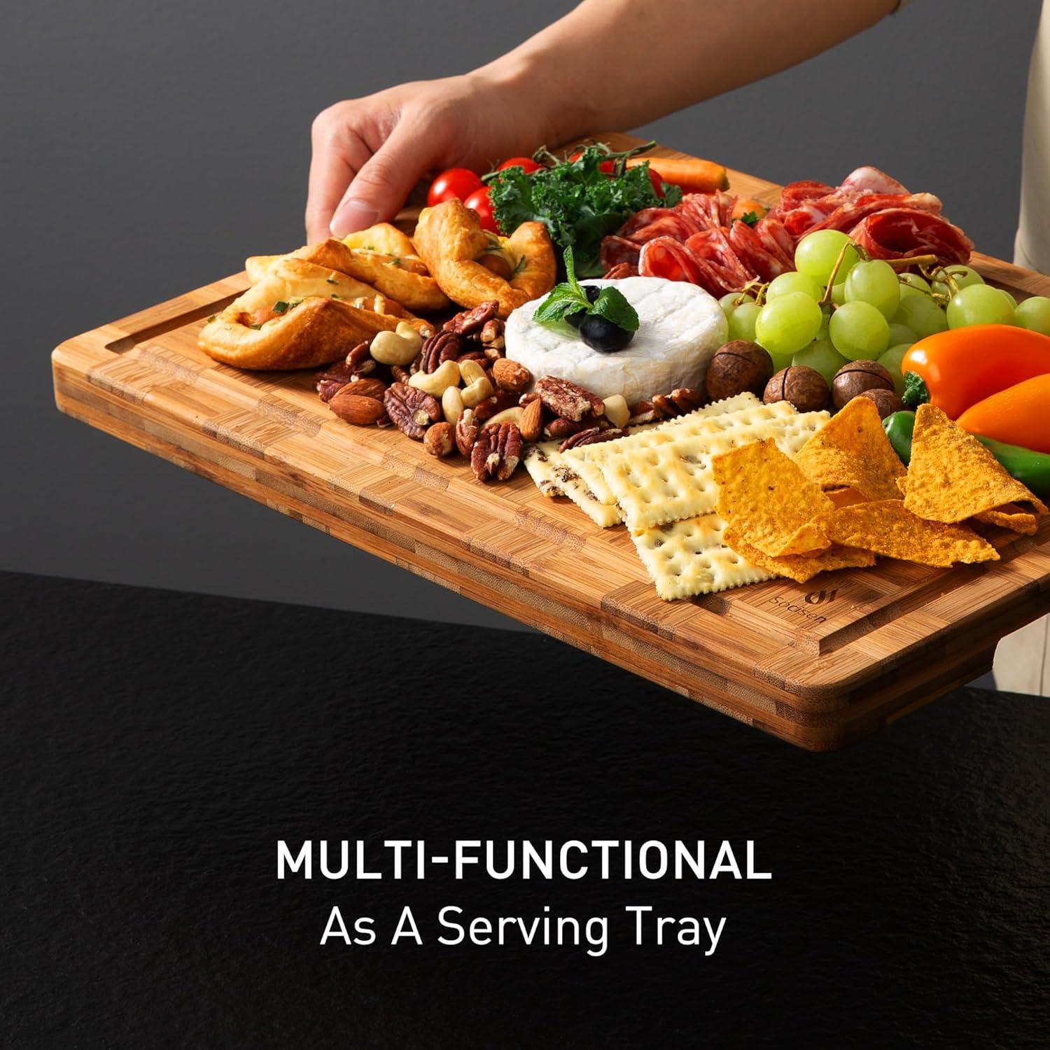 Juego de 2 tablas de cortar de bambú antideslizantes Socisen