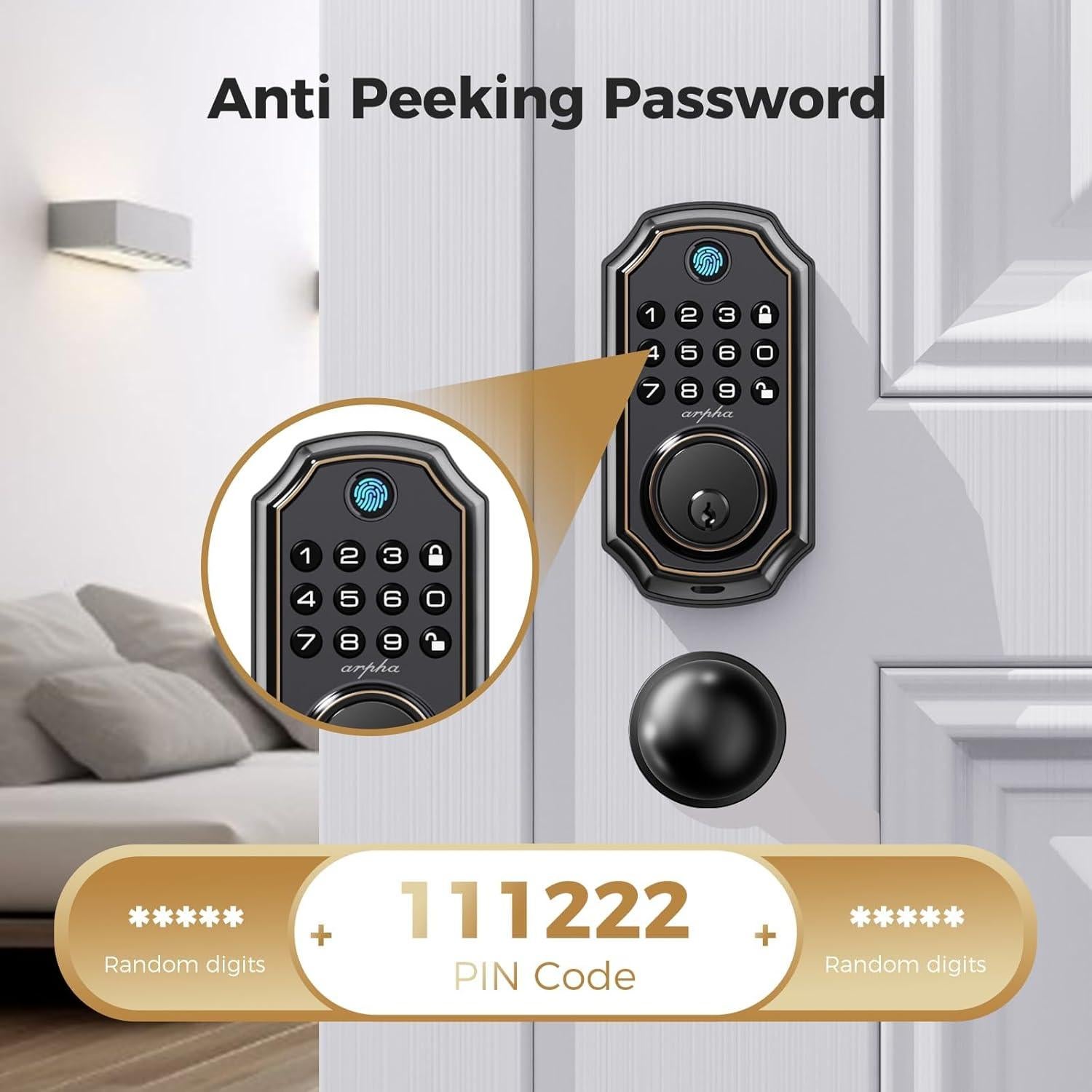 Cerradura Inteligente Arpha D280K con Huella Digital y App