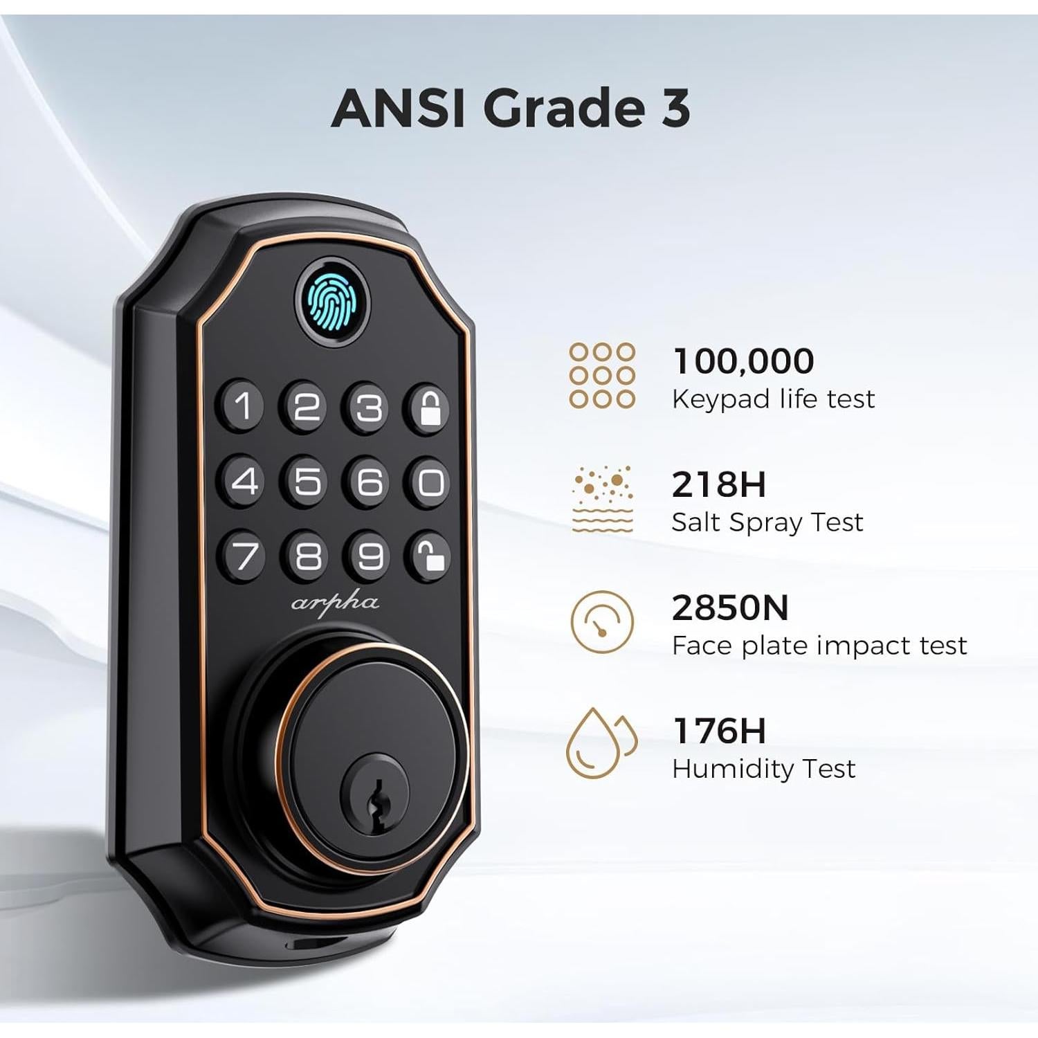 Cerradura Inteligente Arpha D280K con Huella Digital y App