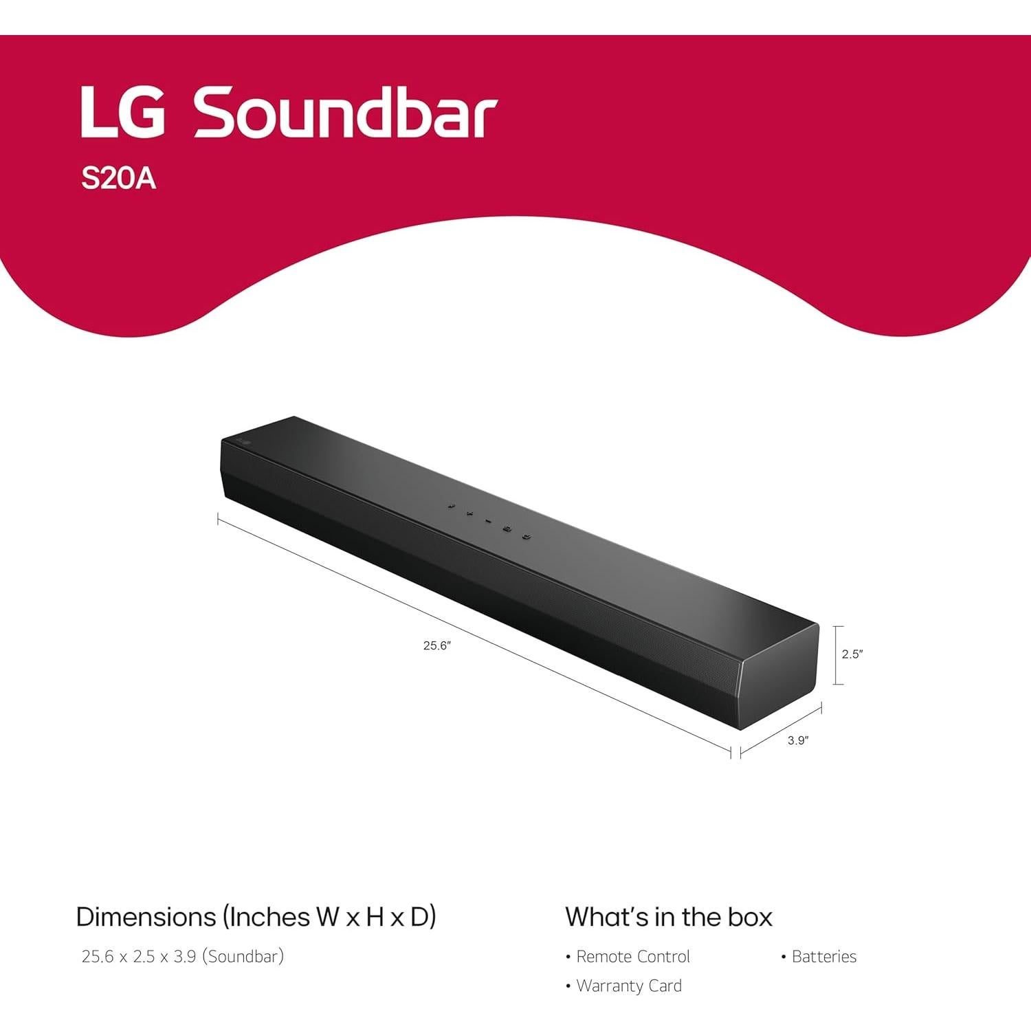 Barra de Sonido LG S20A 2.0 ch Dolby Digital Bluetooth