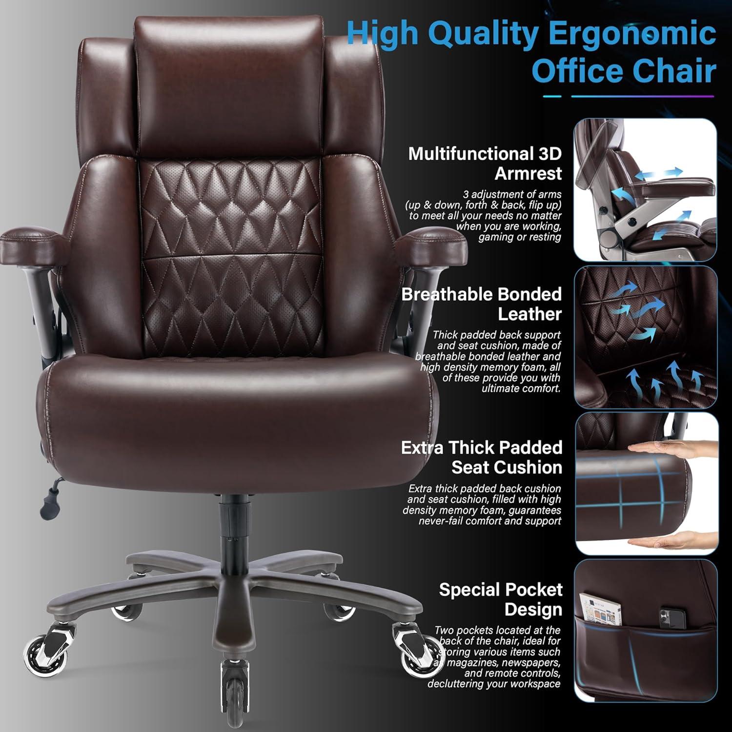 Silla de Oficina Ergonómica FAMIC Grande 700lbs con Soporte Lumbar