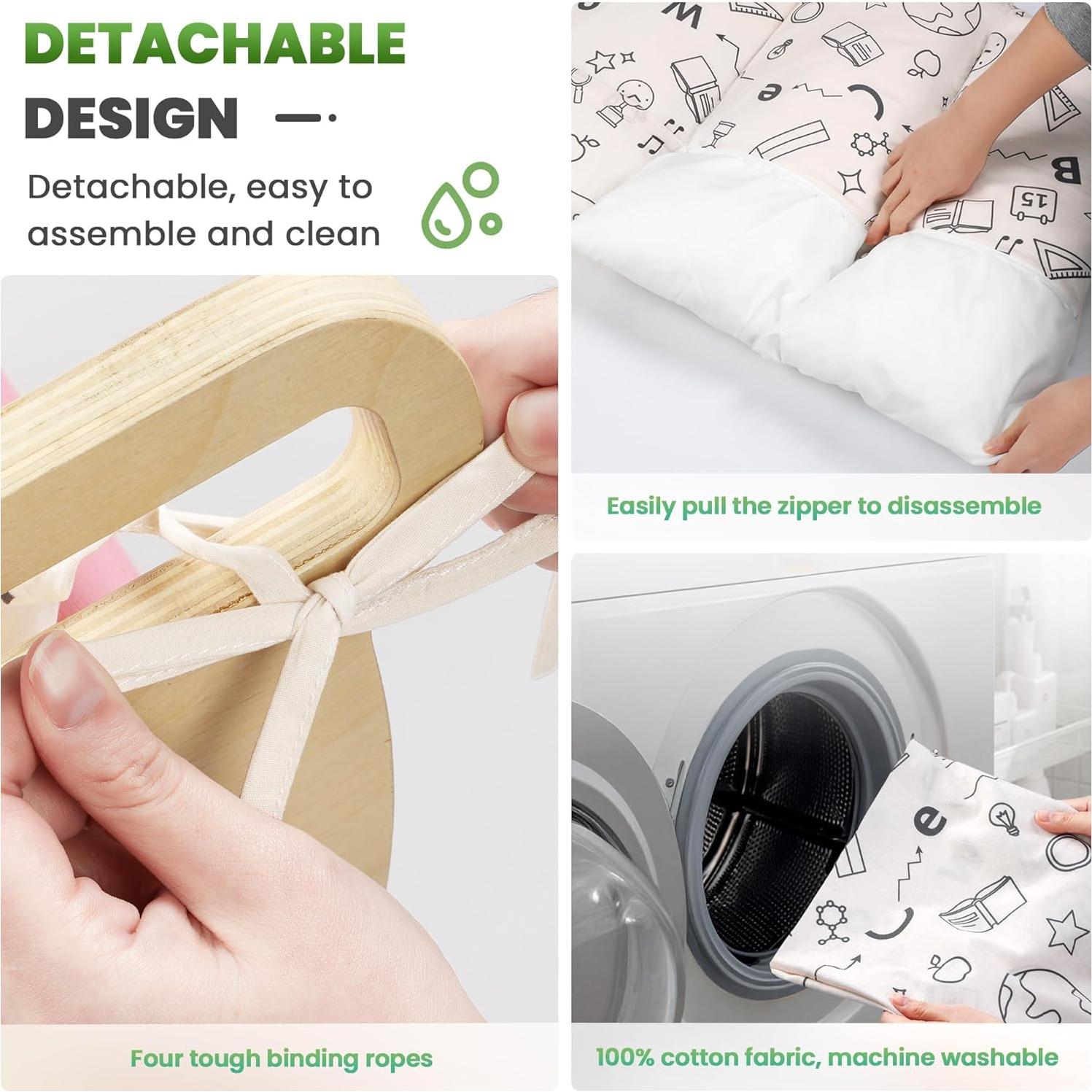 Conjunto Triángulo Pikler BlueWood con Cojín - Juguetes 8 en 1