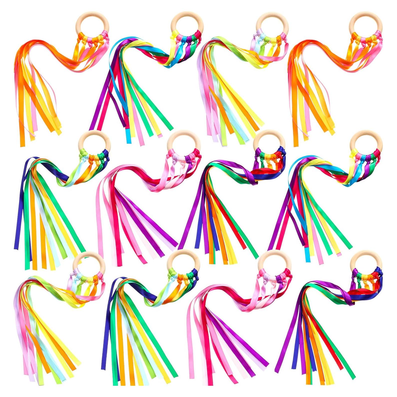 12 Piezas Juguetes de Madera Deekin Cinta Arcoíris Educativos