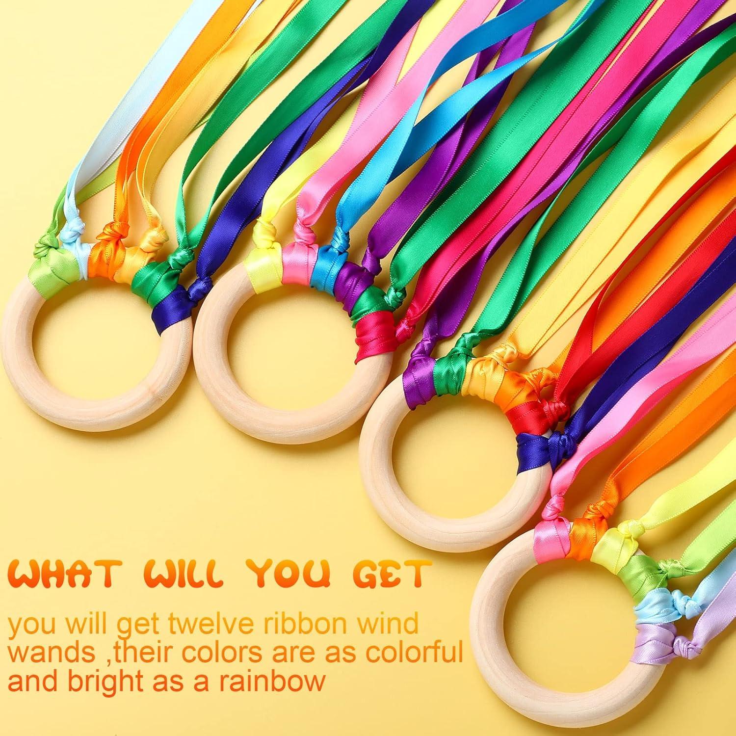 12 Piezas Juguetes de Madera Deekin Cinta Arcoíris Educativos