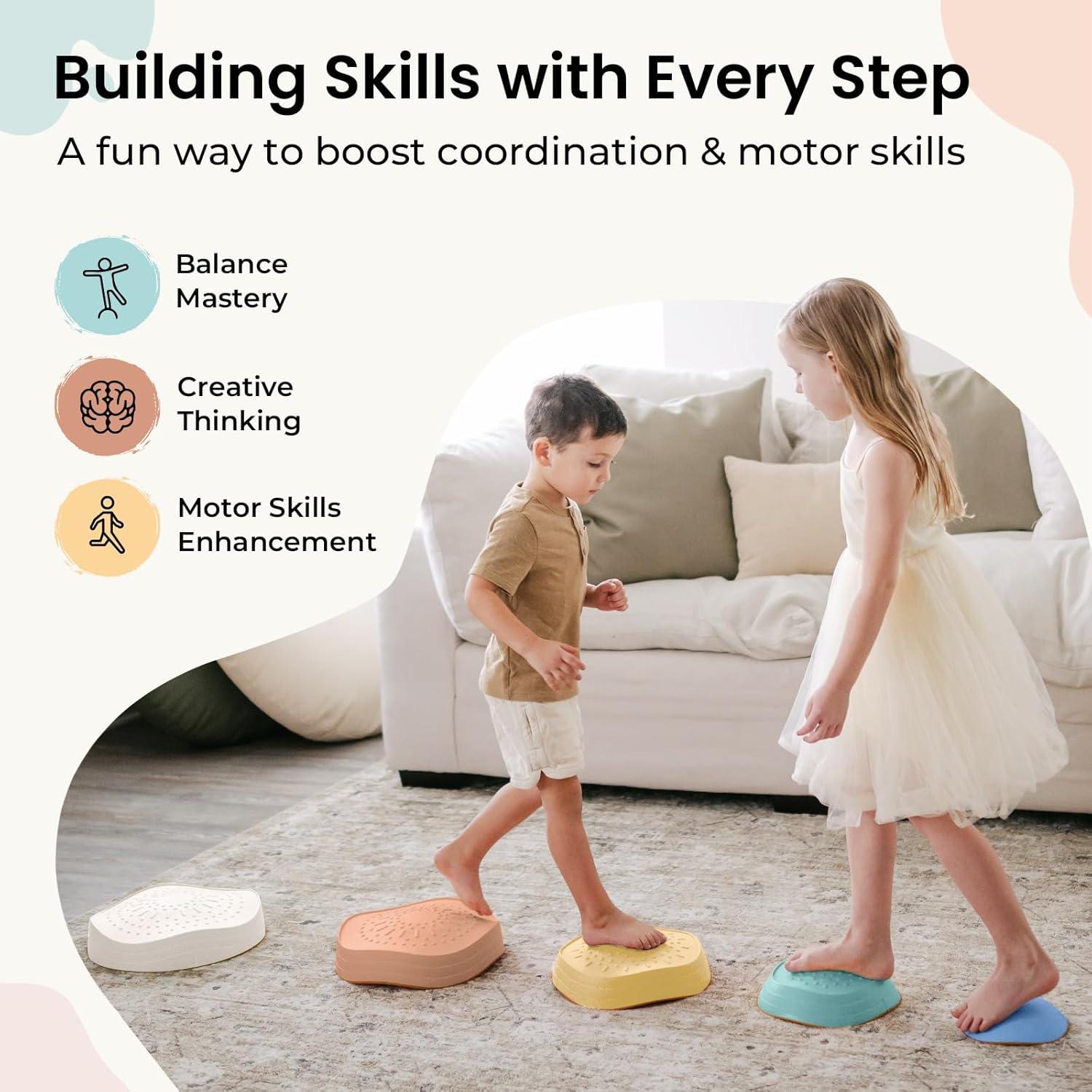 Piedras de Salto Tiny Land Antideslizantes 5pcs para Niños