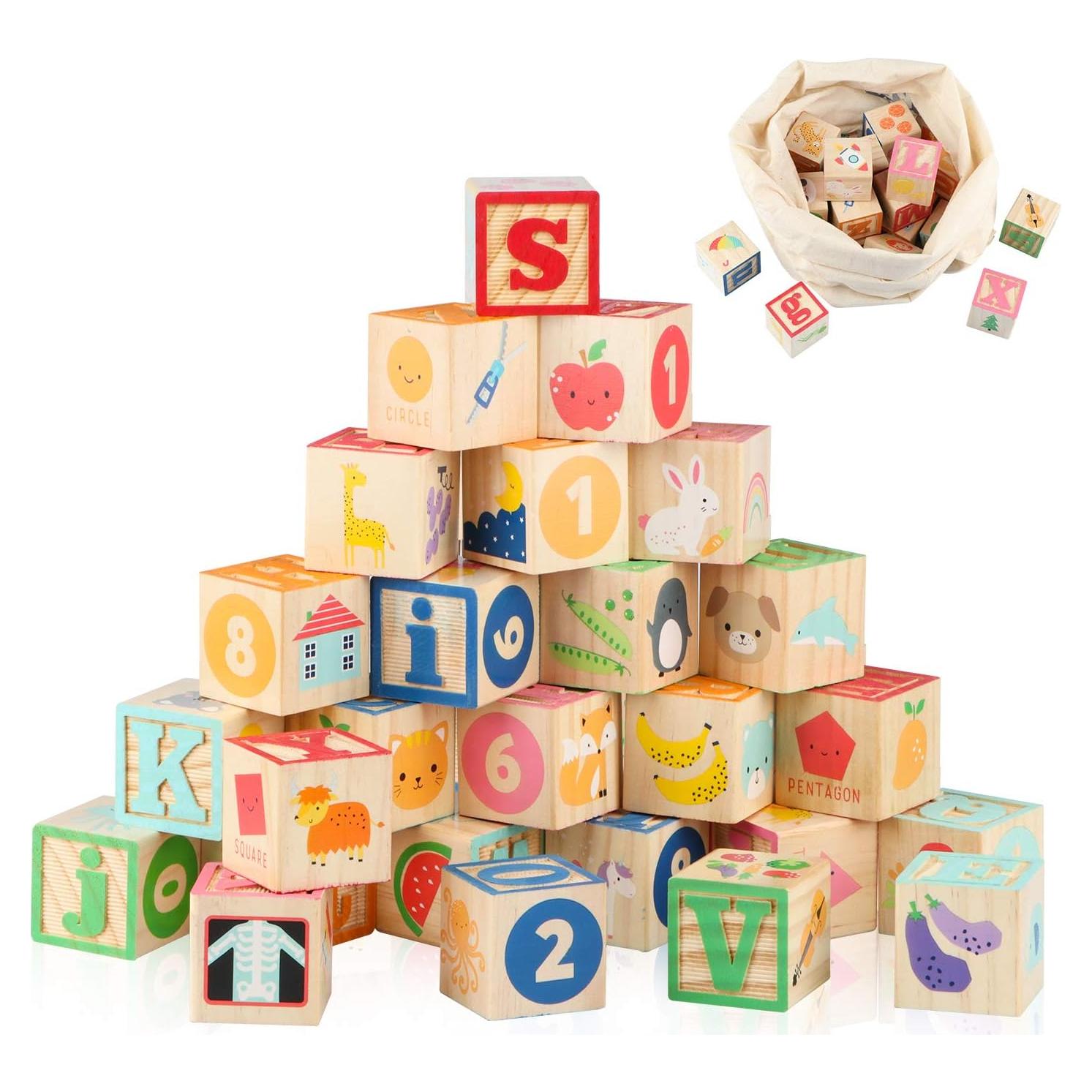 Bloques de Construcción de Madera Joqutoys 26 Piezas ABC