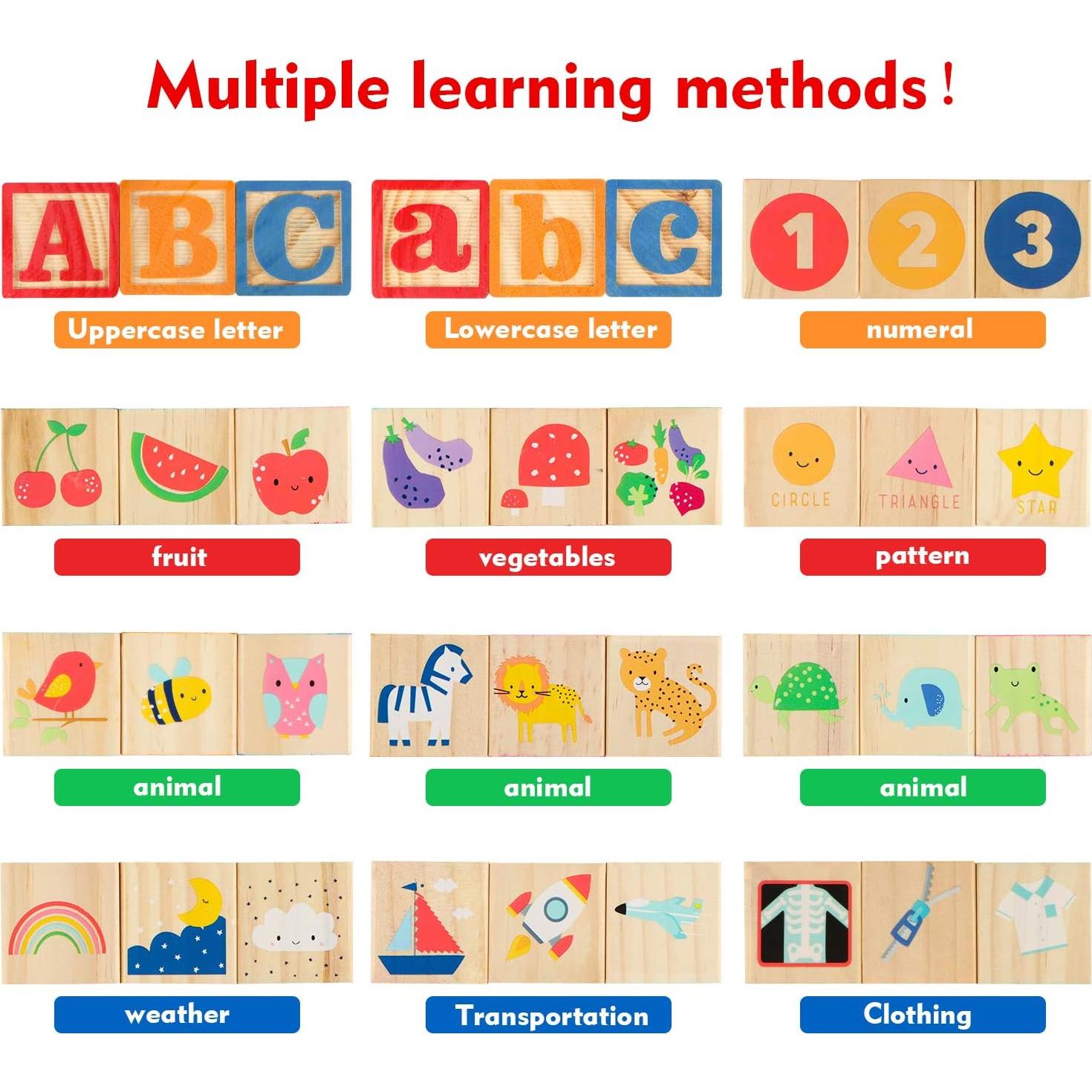 Bloques de Construcción de Madera Joqutoys 26 Piezas ABC