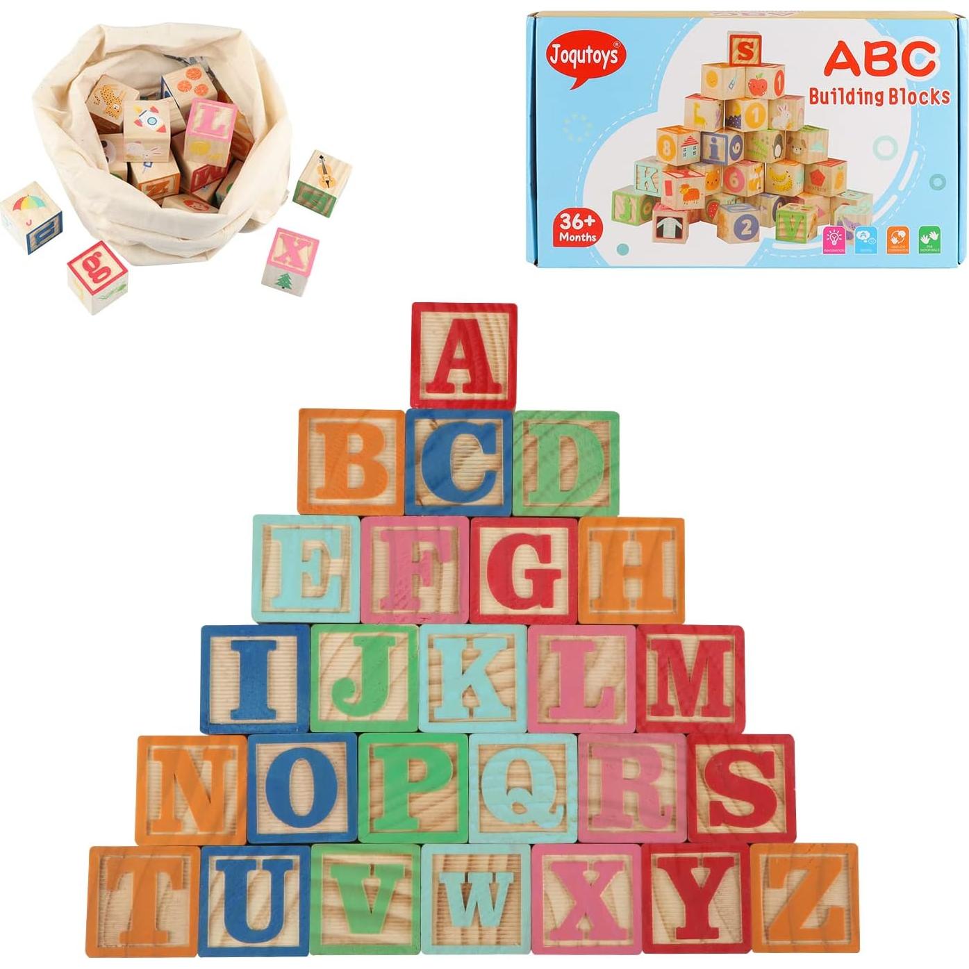 Bloques de Construcción de Madera Joqutoys 26 Piezas ABC