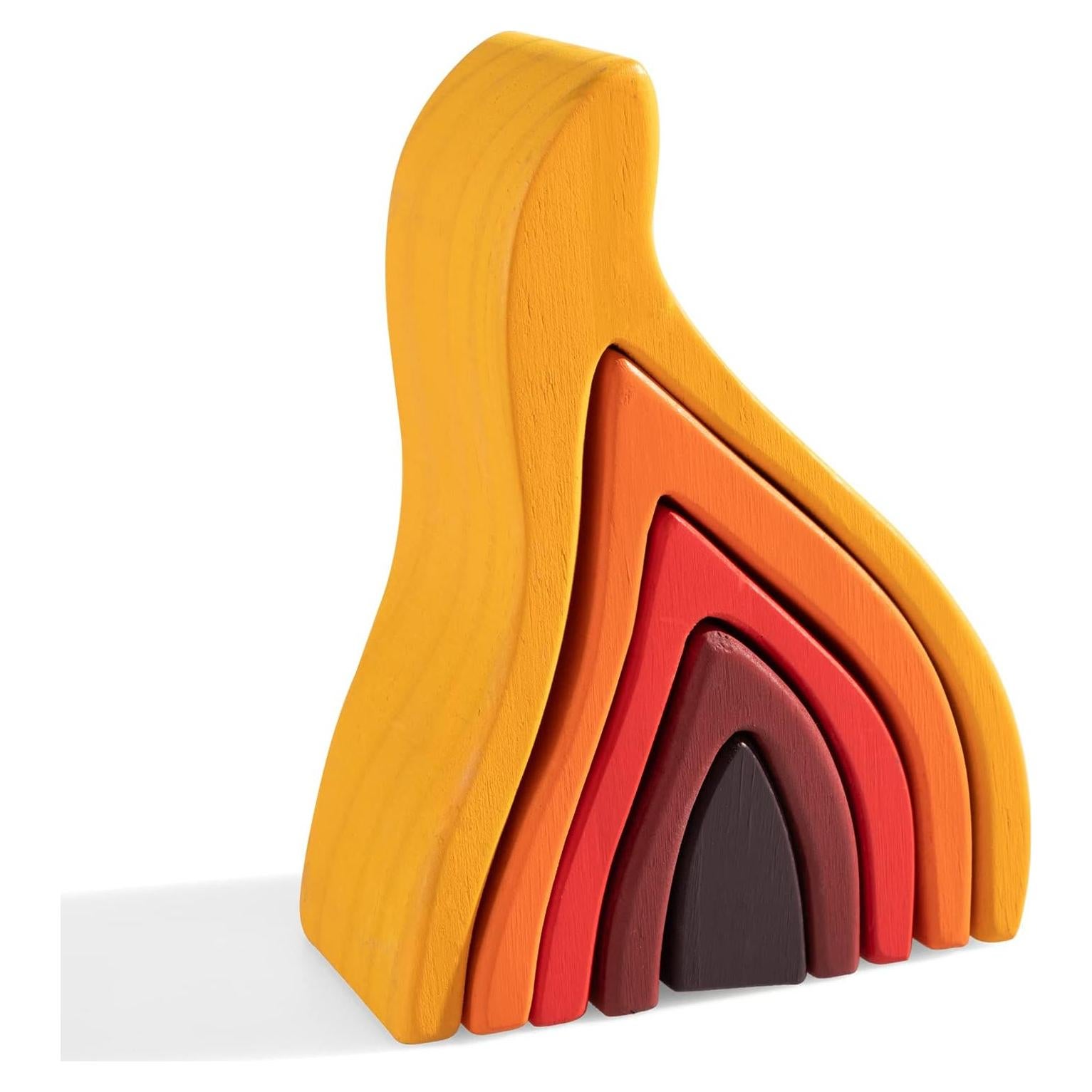 Juguete de Apilamiento Arcoíris de Madera MerryHeart 11x6.5x16.3cm