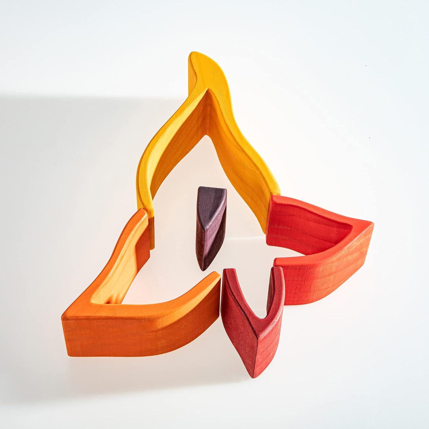 Juguete de Apilamiento Arcoíris de Madera MerryHeart 11x6.5x16.3cm