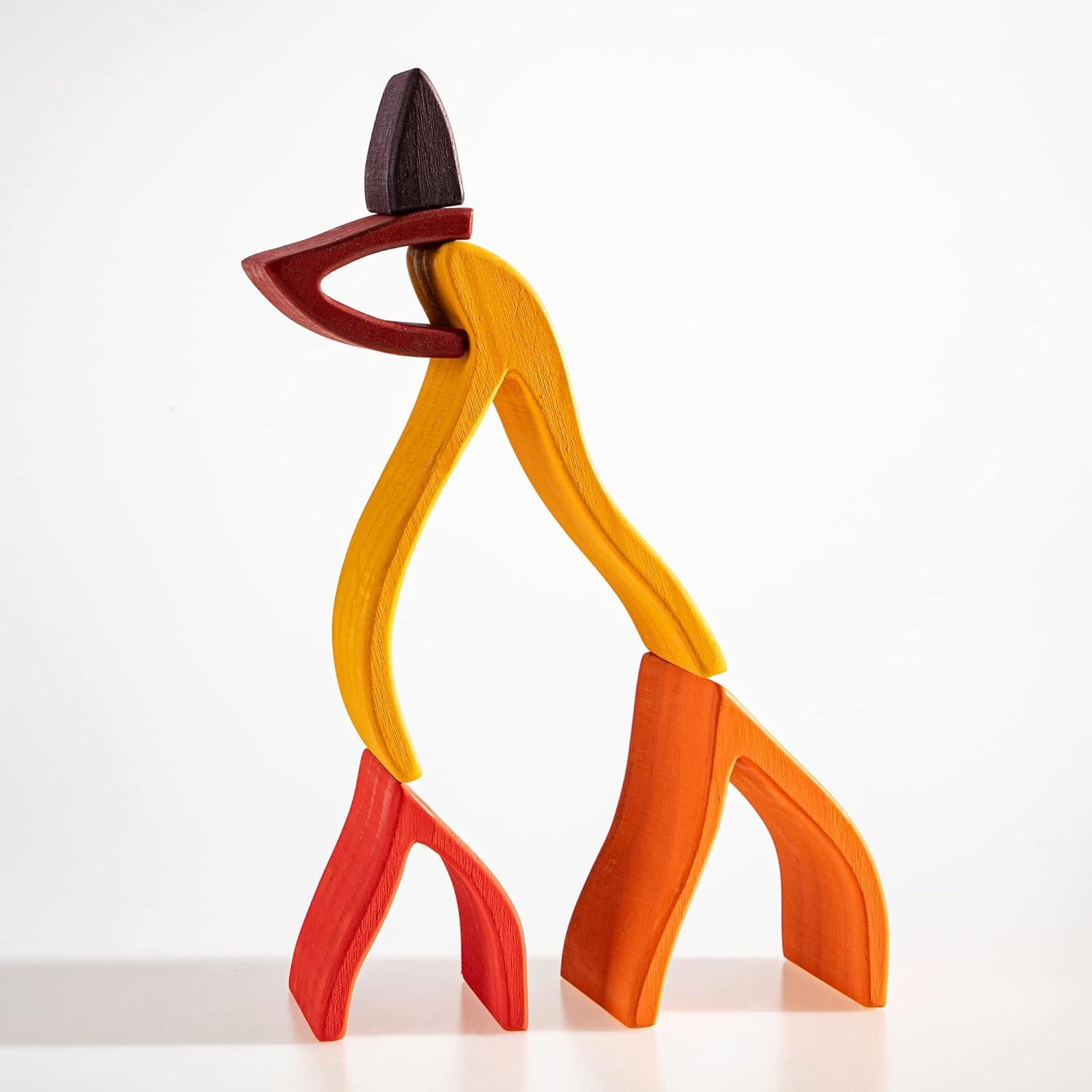 Juguete de Apilamiento Arcoíris de Madera MerryHeart 11x6.5x16.3cm