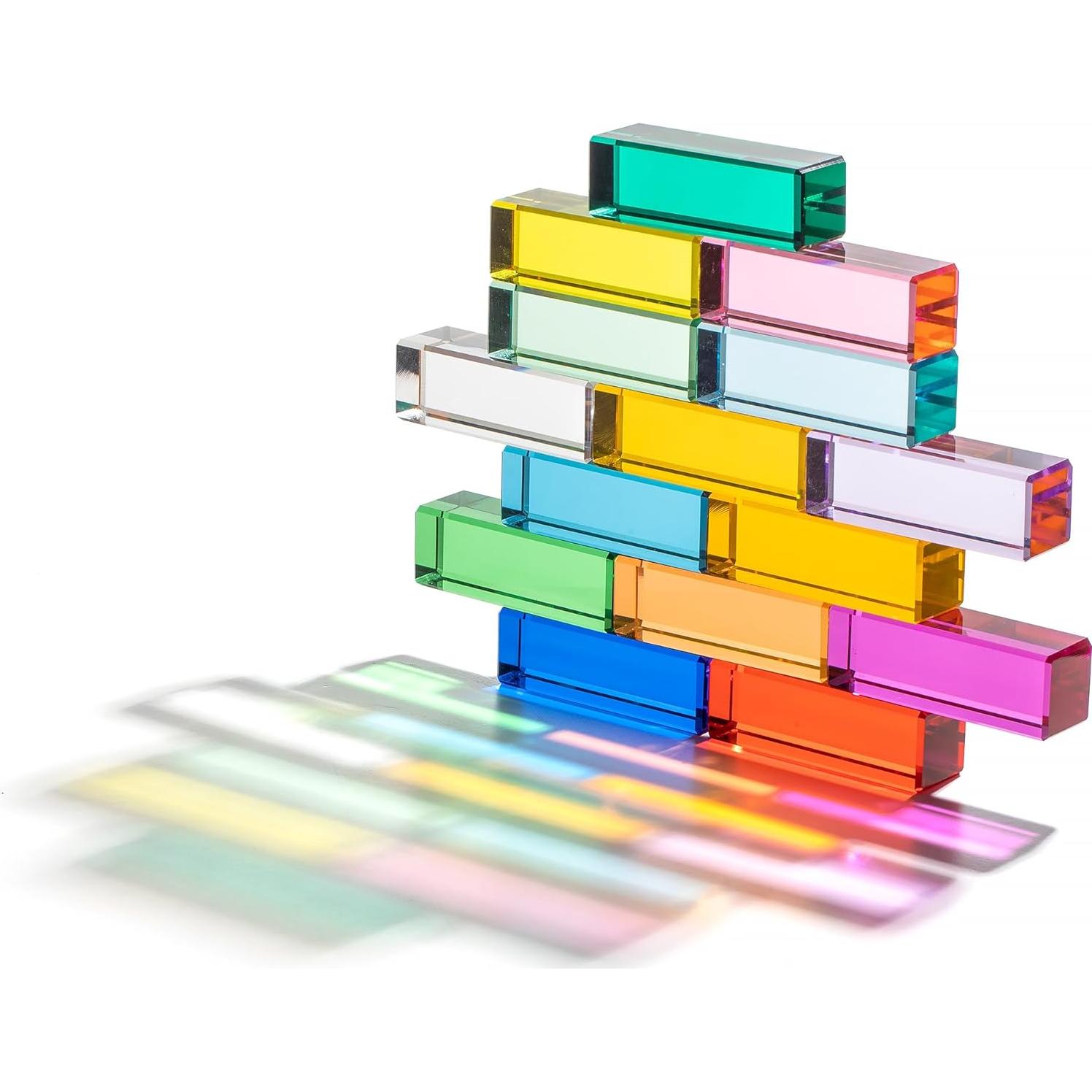 Bloques de Acrílico Cristal Arcoíris 7.5cm - 16 Colores KOAICS