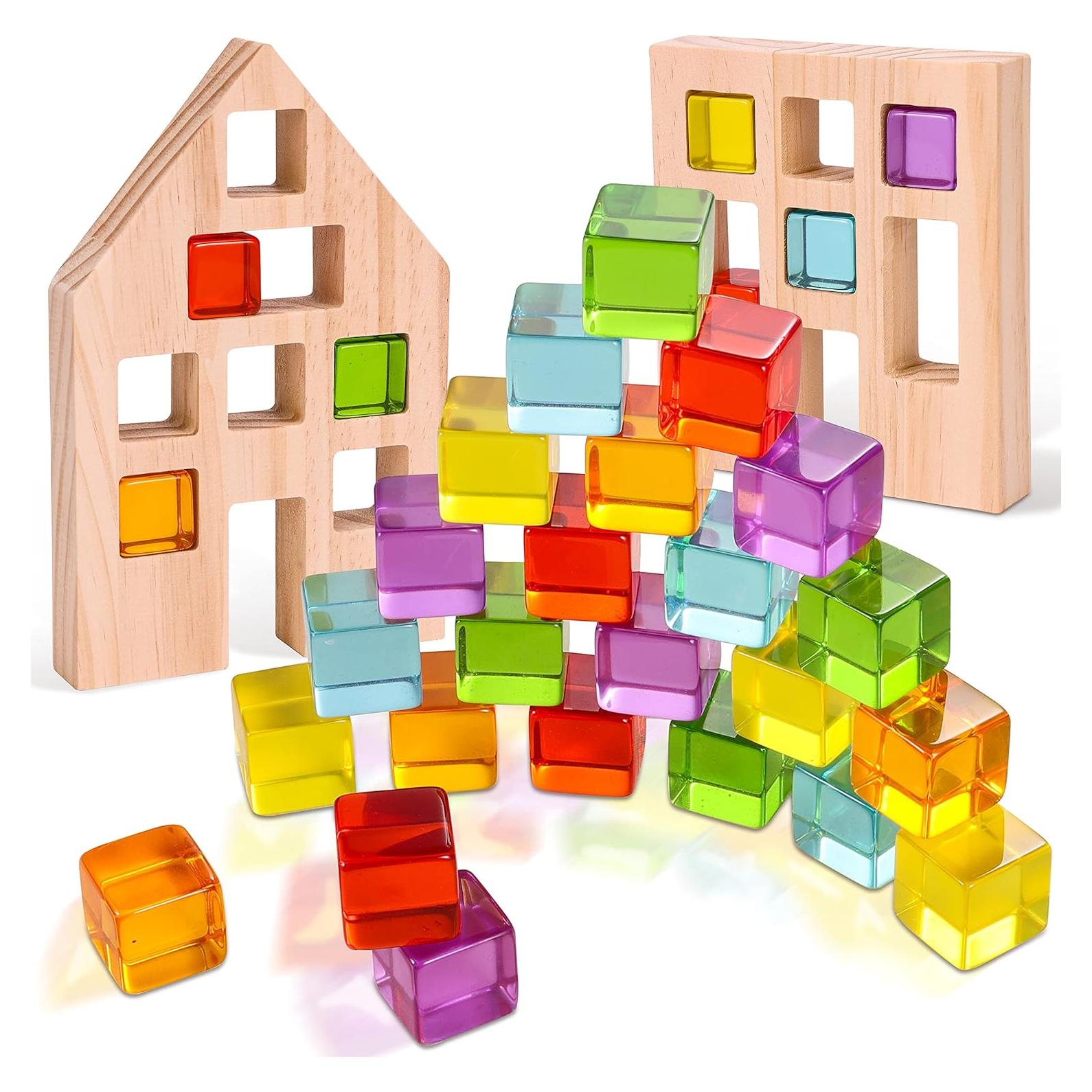 Juego de Bloques de Construcción de Madera Woodtoe 24 PCS