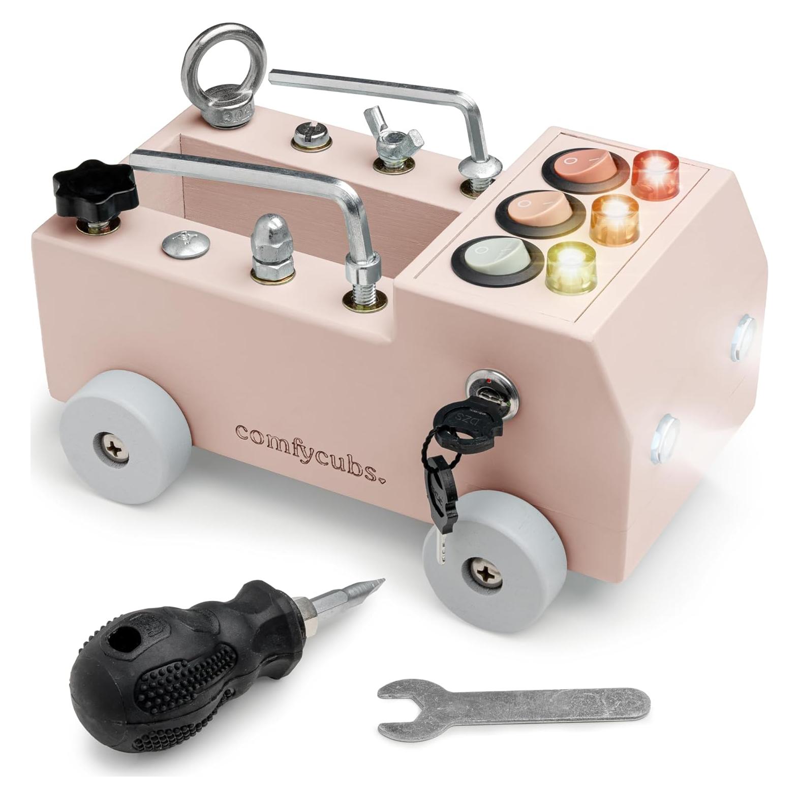 Camión de Juguete Montessori Comfy Cubs - Tablero Ocupado Rosa