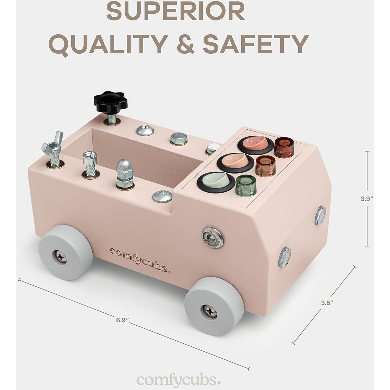 Camión de Juguete Montessori Comfy Cubs - Tablero Ocupado Rosa