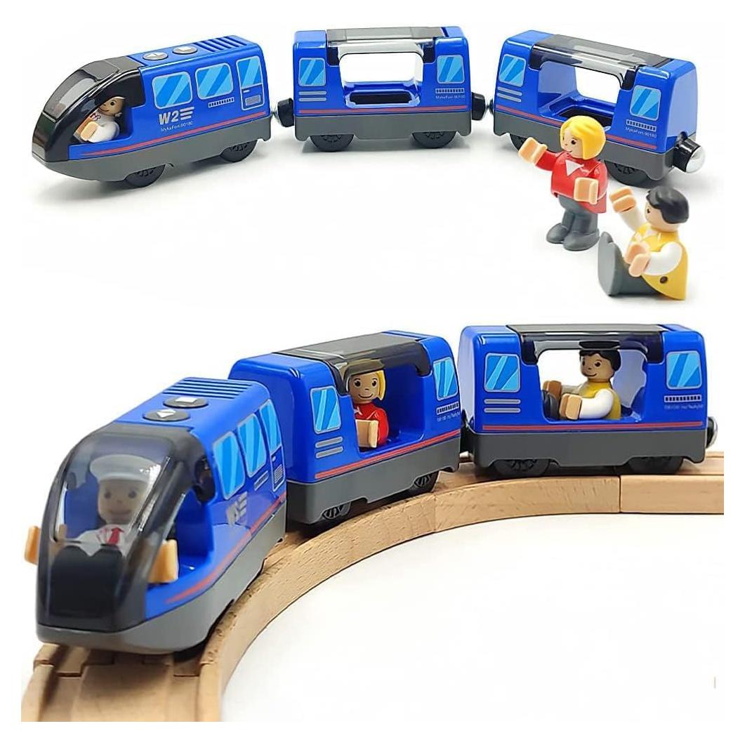 Juego de Tren de Madera HYPERLIVING Operado por Batería 3 Figuras