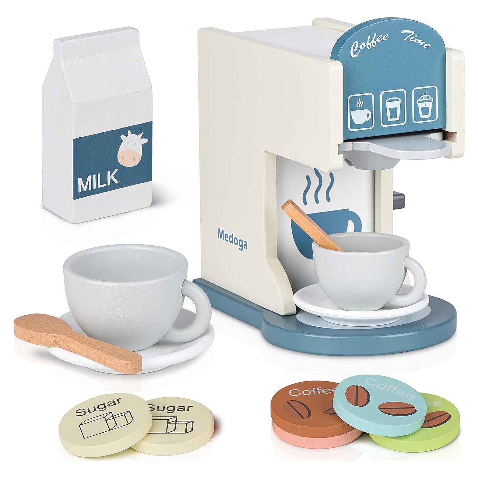 Máquina de Café de Madera para Niños Medoga - Juguete Educativo