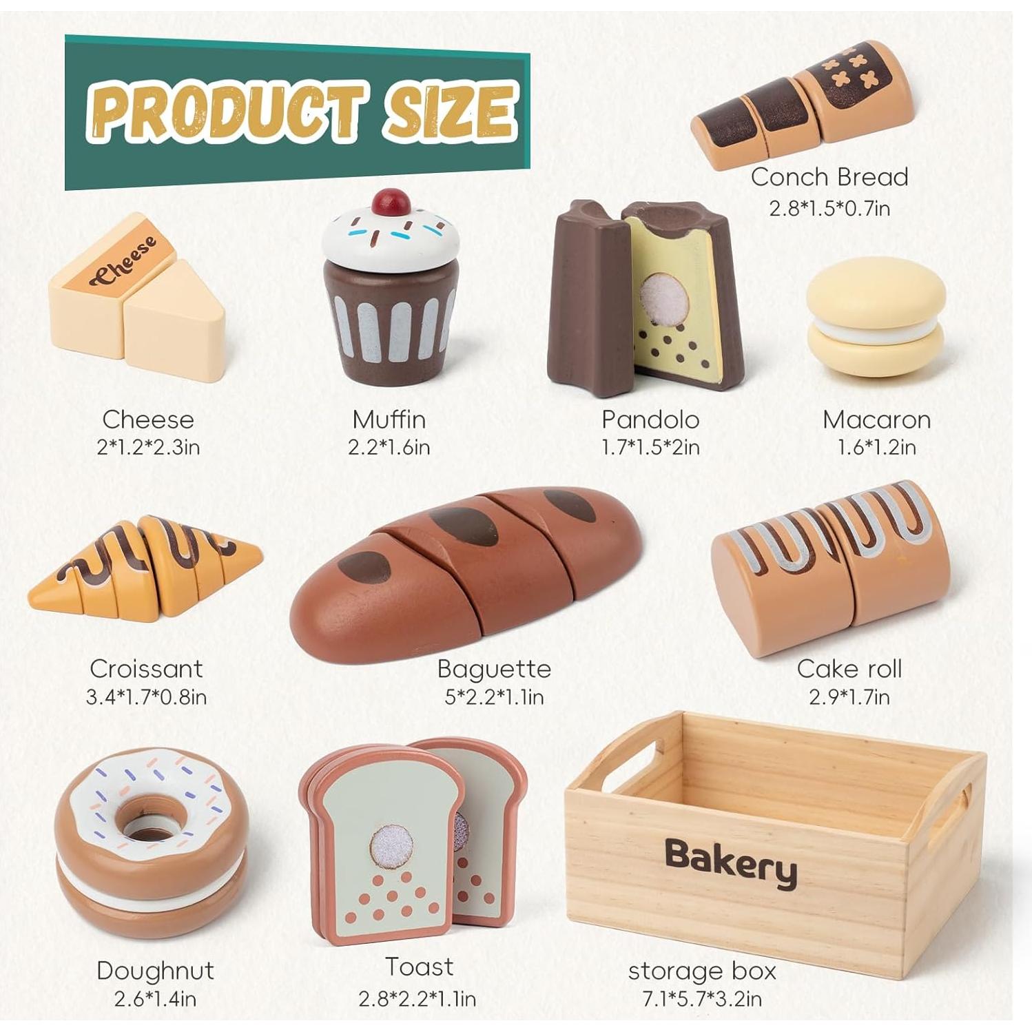 Juego de Comida de Madera Kienvy 10 Piezas para Niños