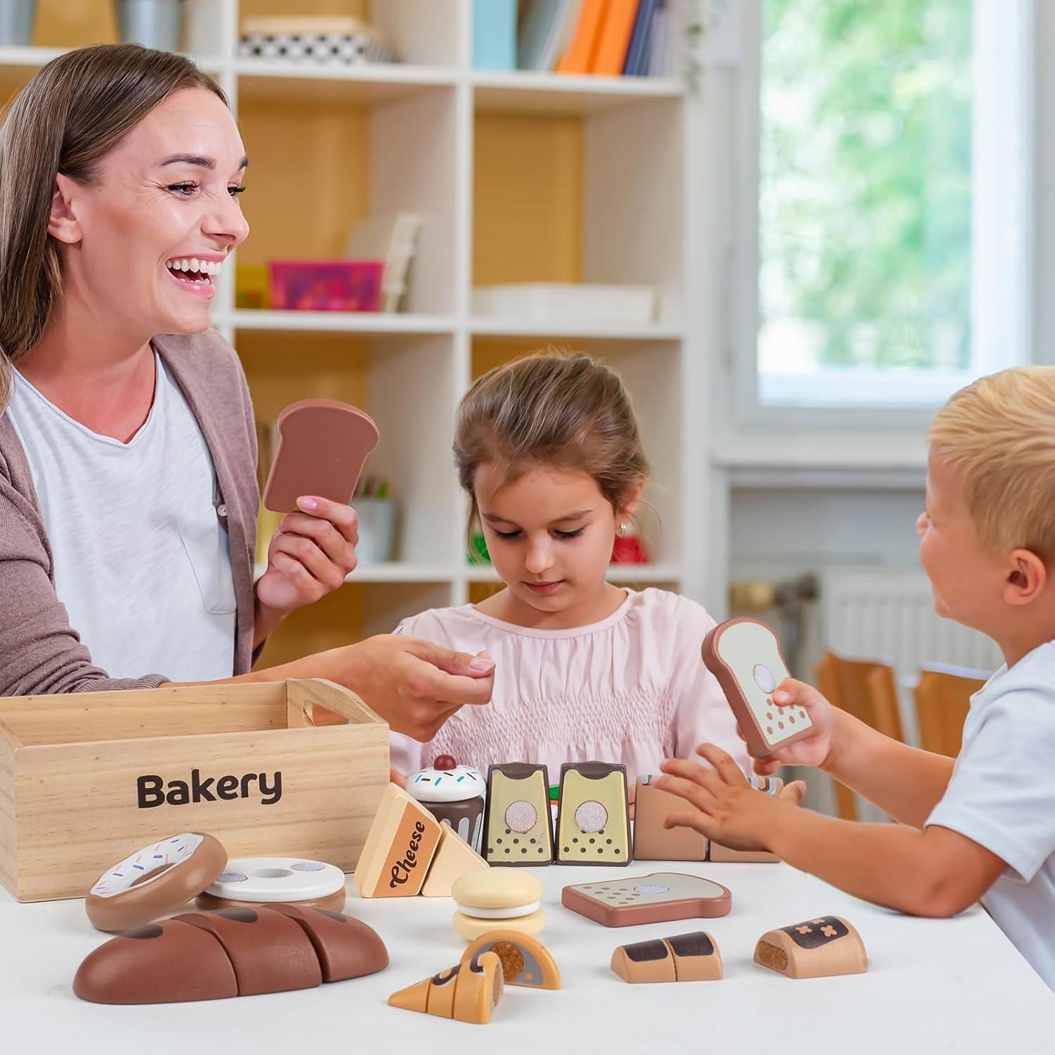 Juego de Comida de Madera Kienvy 10 Piezas para Niños