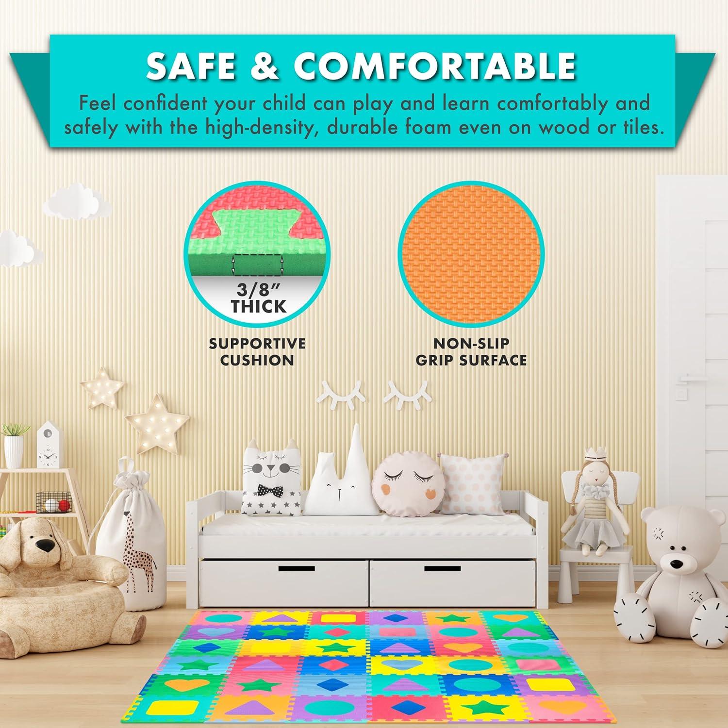 Alfombra de Juego de Espuma ProSource Alfabeto y Números 36 Losas