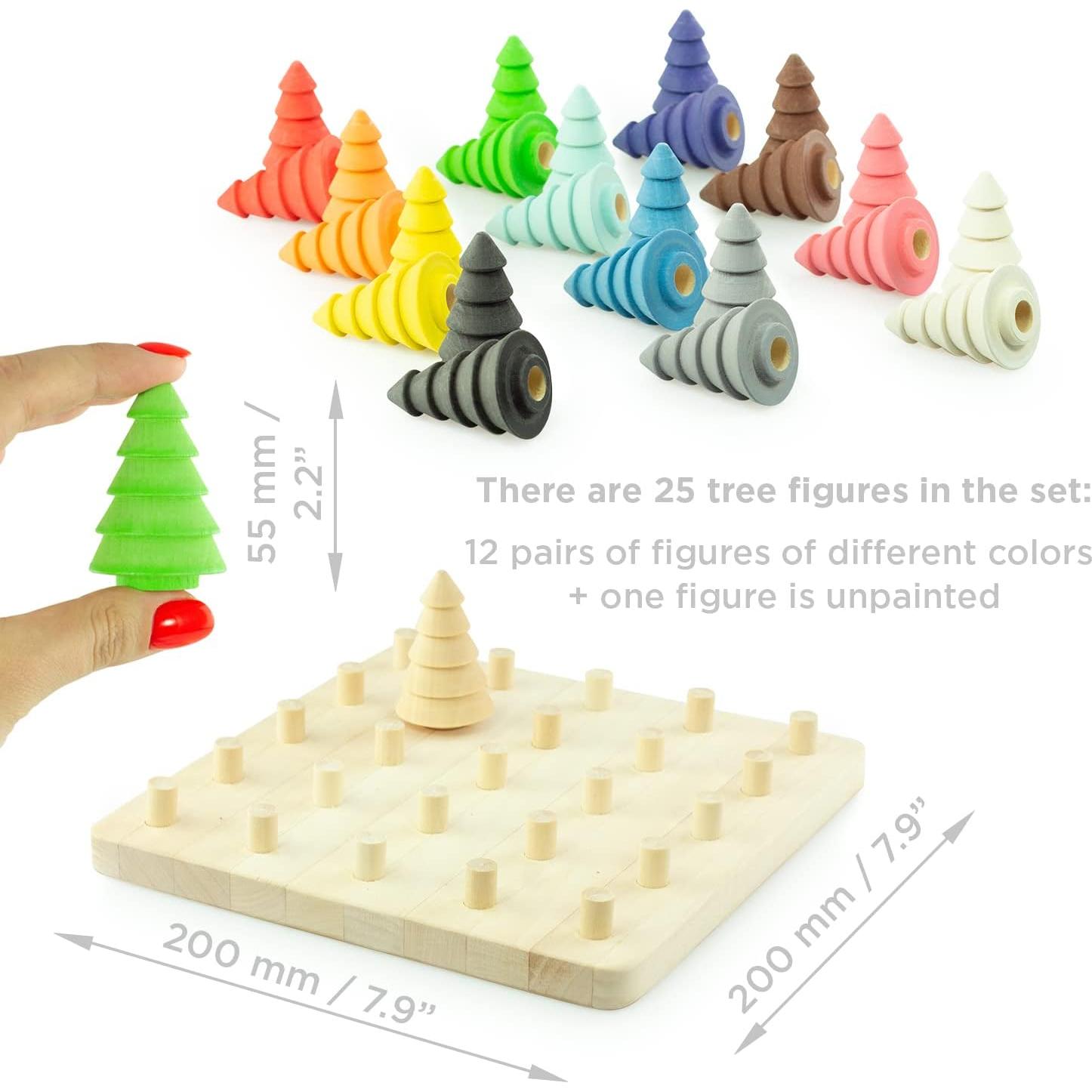 Juguetes Montessori Ulanik - Árboles de Madera 25 Piezas