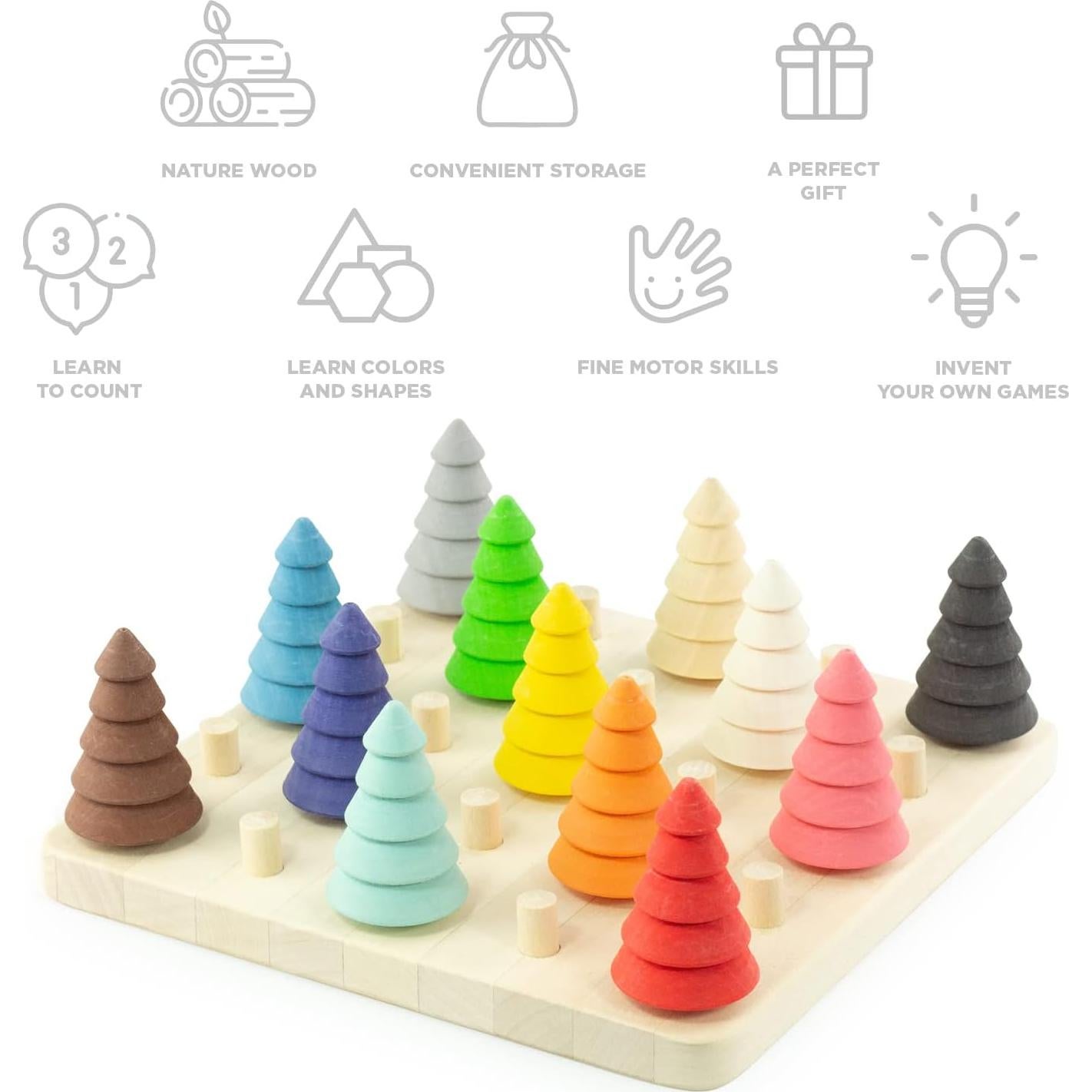 Juguetes Montessori Ulanik - Árboles de Madera 25 Piezas