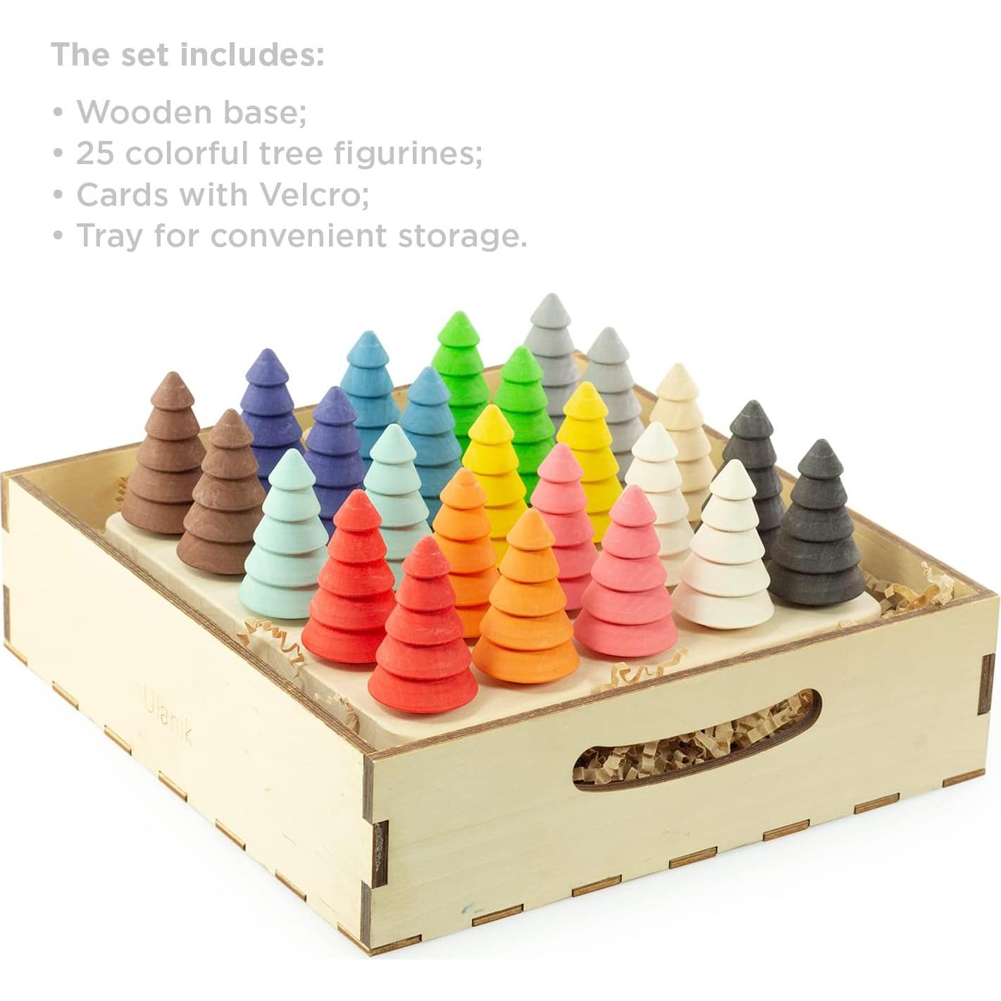 Juguetes Montessori Ulanik - Árboles de Madera 25 Piezas