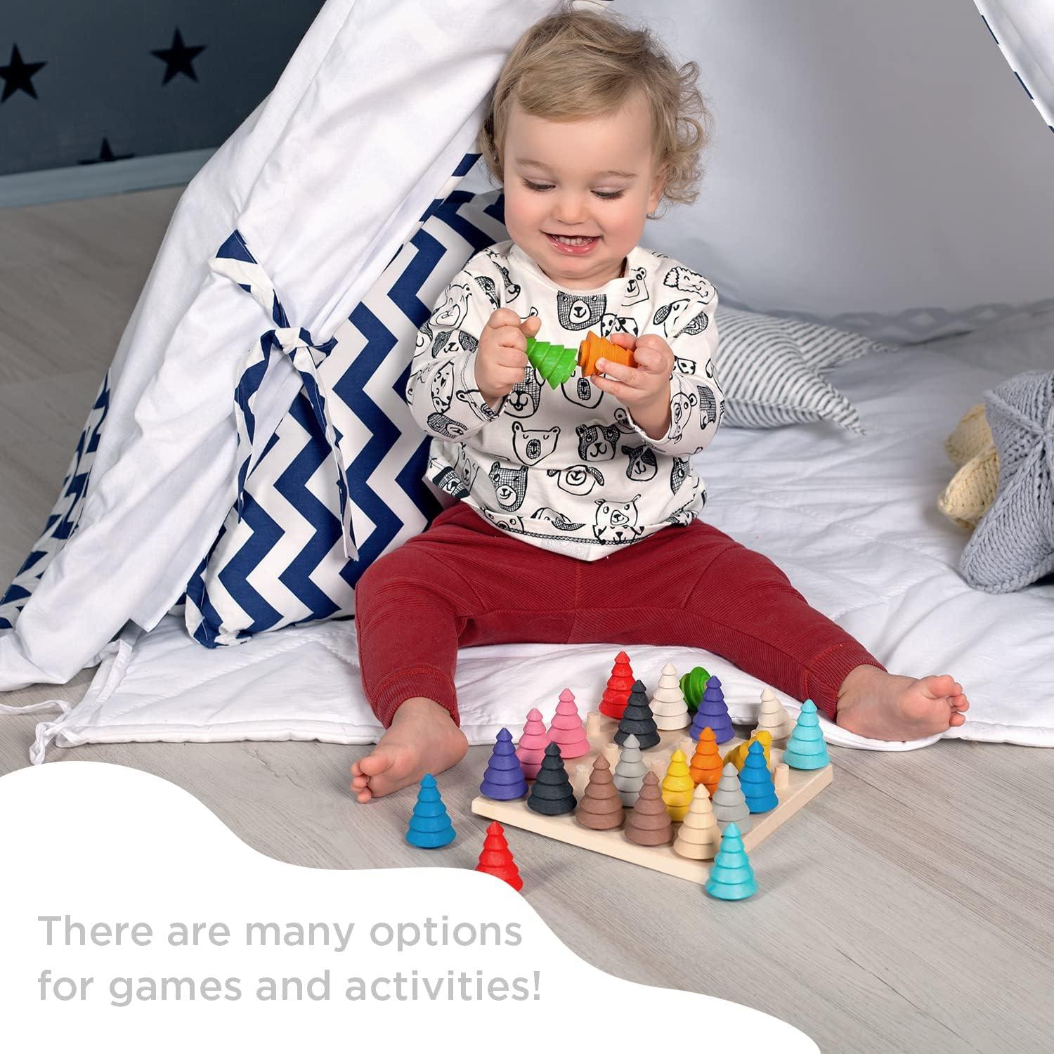 Juguetes Montessori Ulanik - Árboles de Madera 25 Piezas