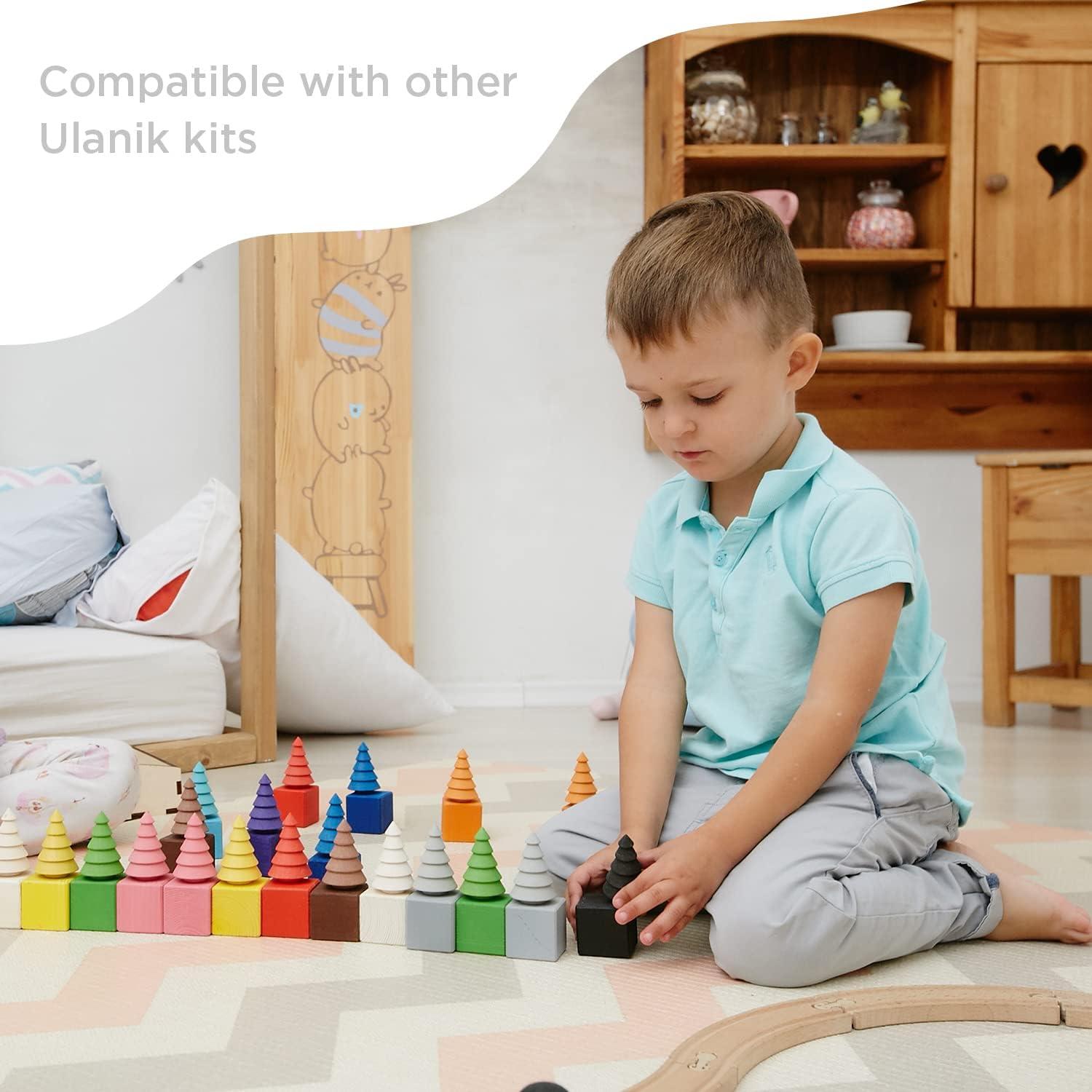 Juguetes Montessori Ulanik - Árboles de Madera 25 Piezas