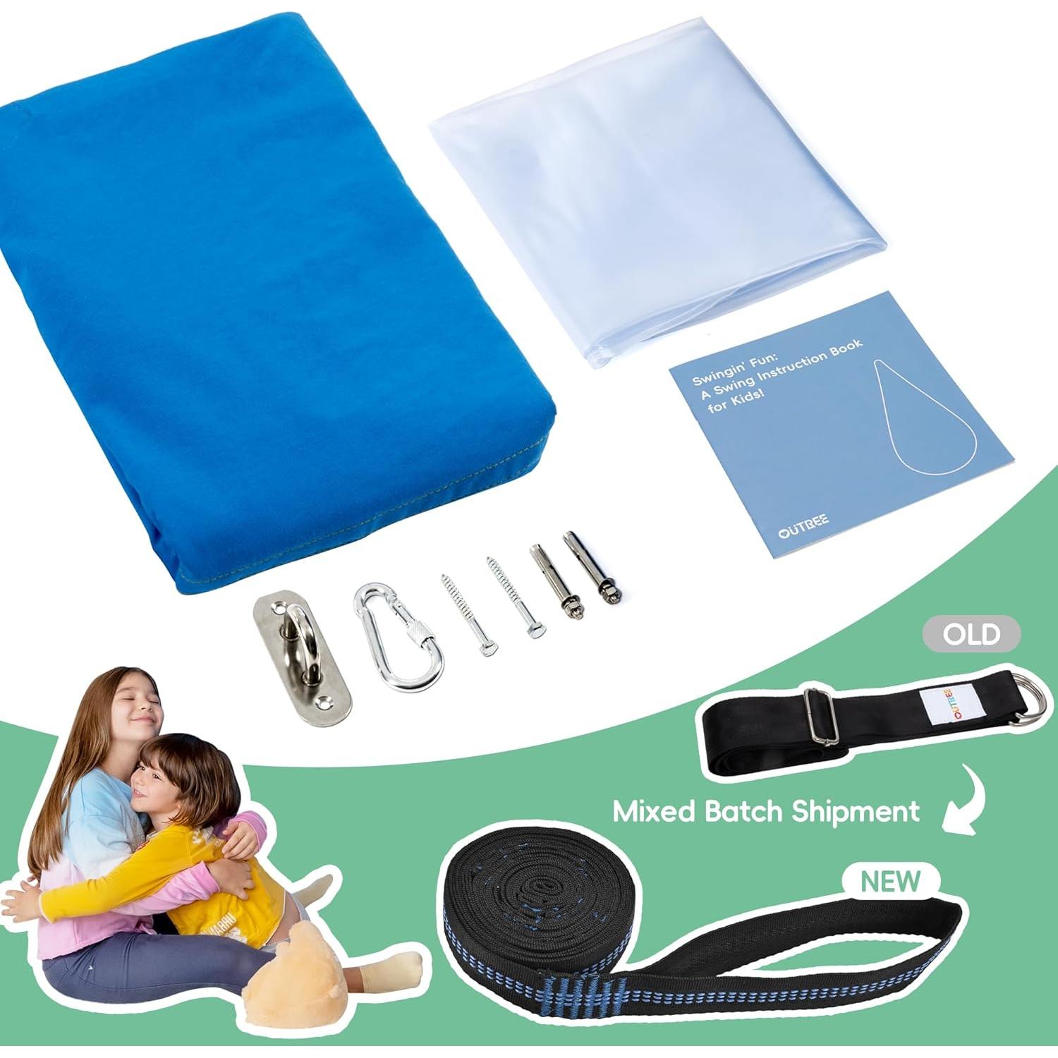 Silla Columpio Pod OUTREE para Niños, Hamaca Algodón Azul