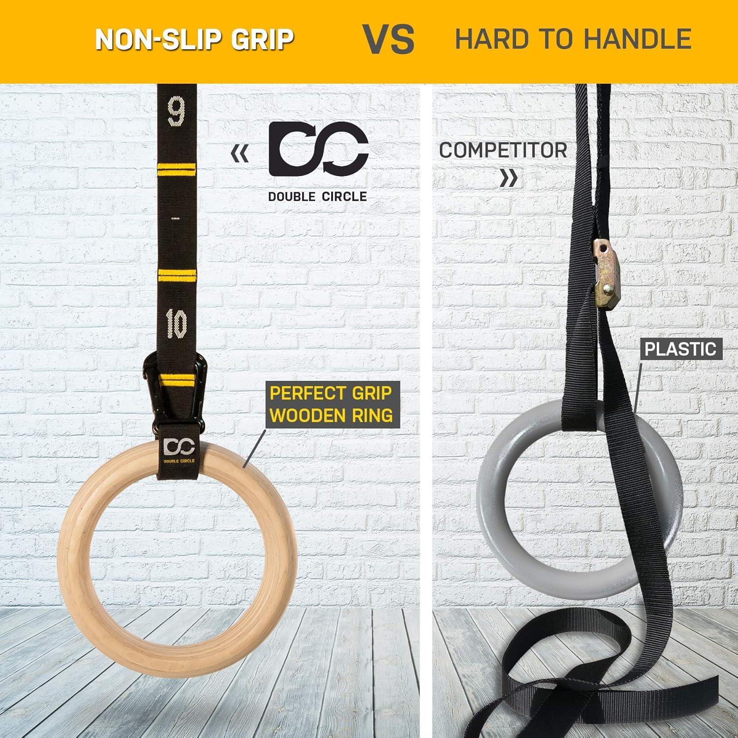 Anillos de Gimnasia de Madera Double Circle 2.79 cm - Entrenamiento