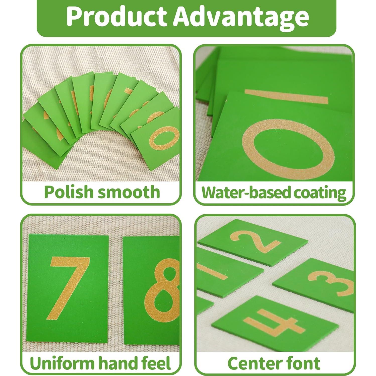 Números de Papel de Lija Montessori Cursivo 0-9 - 3 a 6 Años