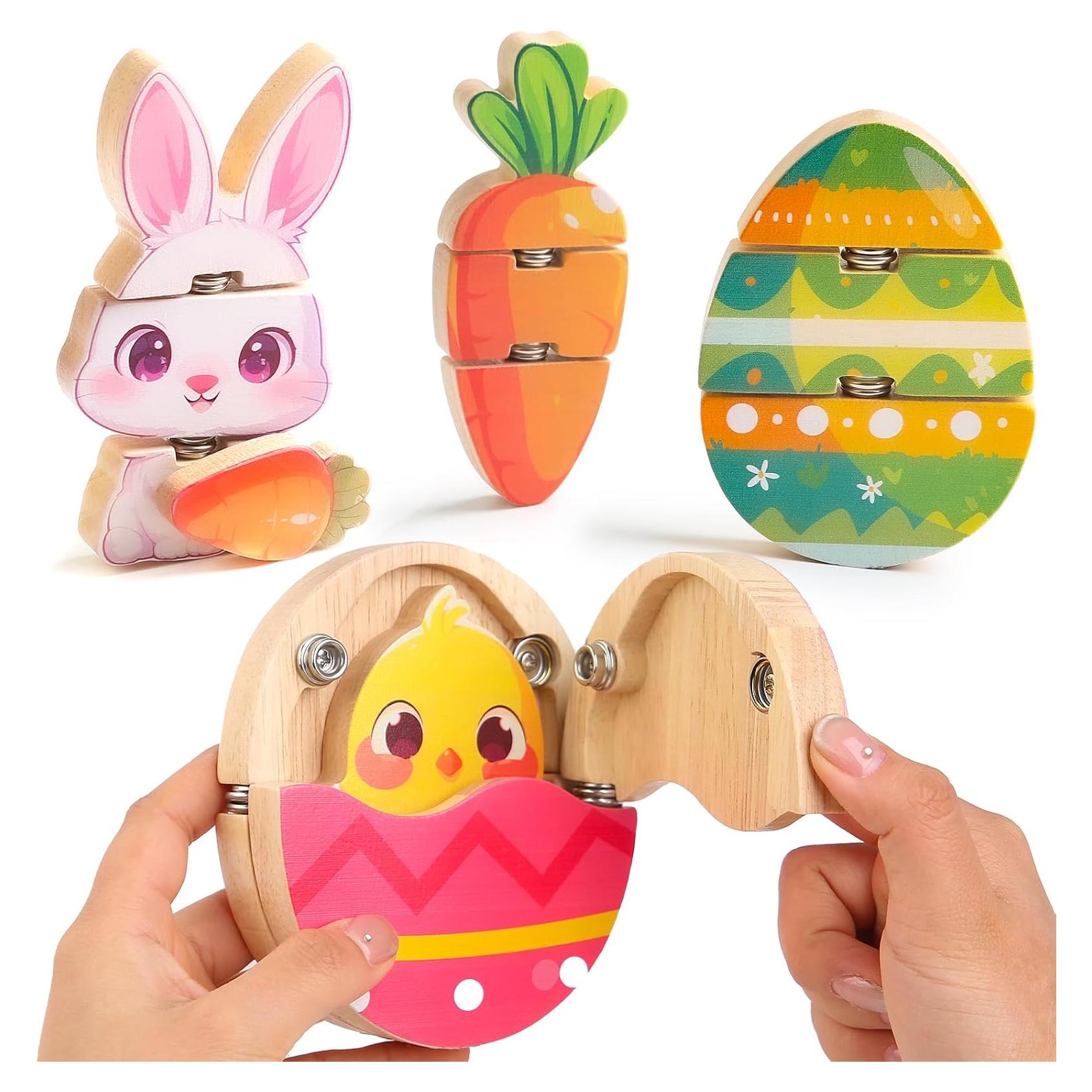 Set de Construcción de Madera HUZU Pascua 4 Personajes
