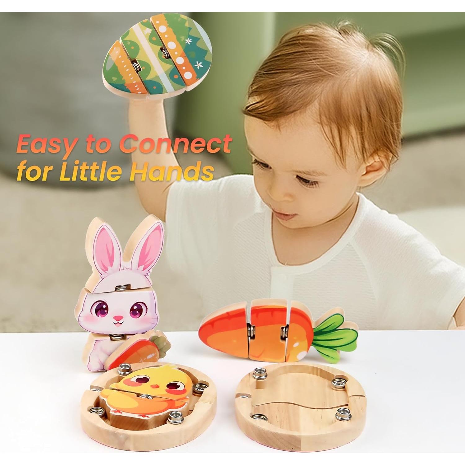 Set de Construcción de Madera HUZU Pascua 4 Personajes