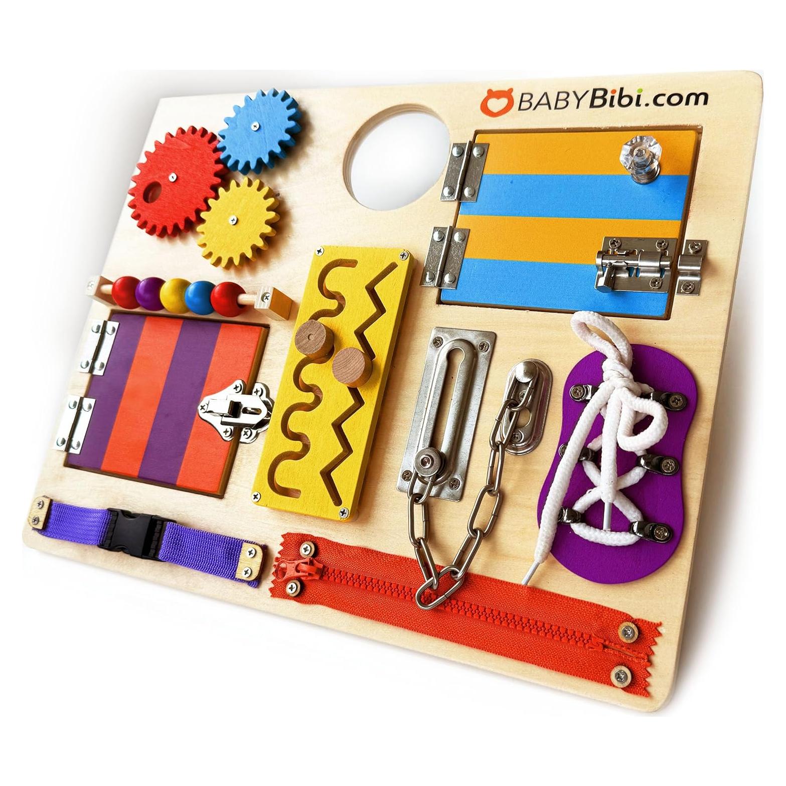 Tablero Ocupado Montessori BabyBibi - Juguete Sensorial 24x24cm