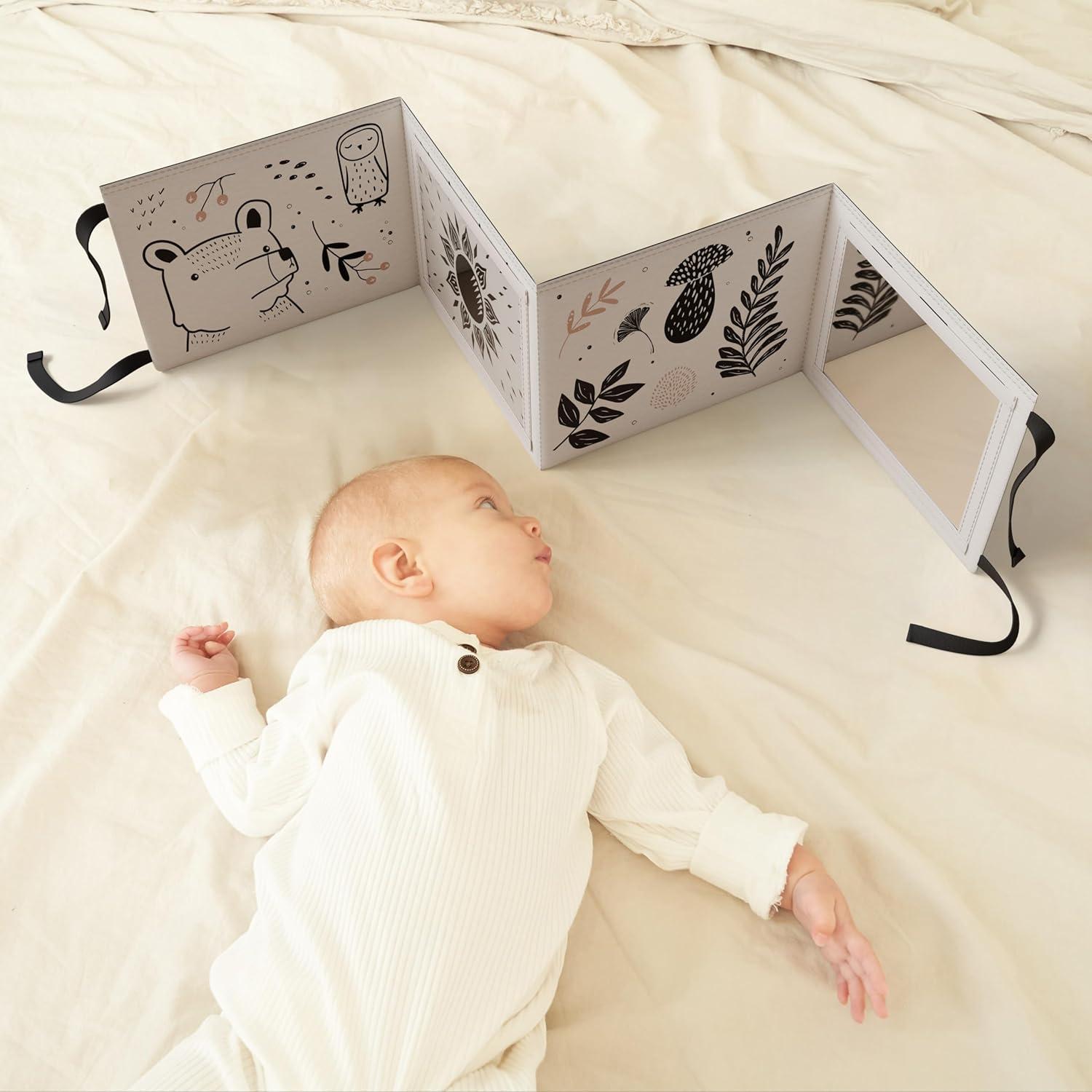 Libro Suave Montessori ZICOTOs para Bebés 0-3 meses - Blanco y Negro