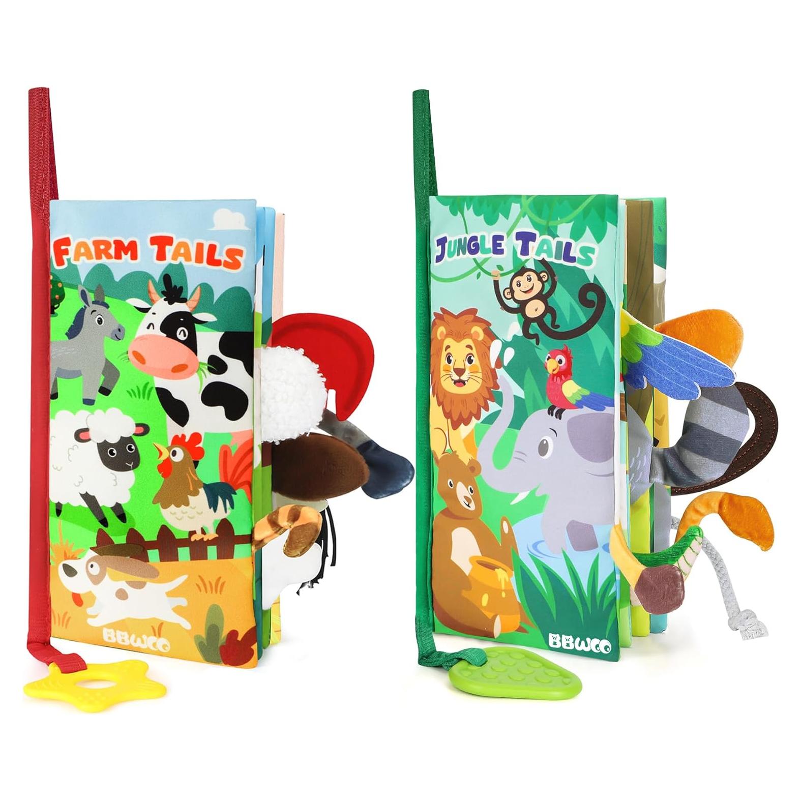 Libro Suave Sensorial para Bebés Jungle&Farm 2 en 1