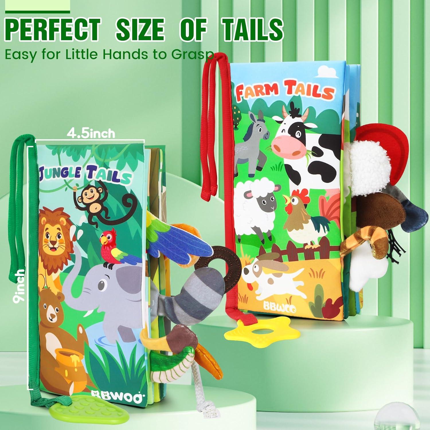 Libro Suave Sensorial para Bebés Jungle&Farm 2 en 1