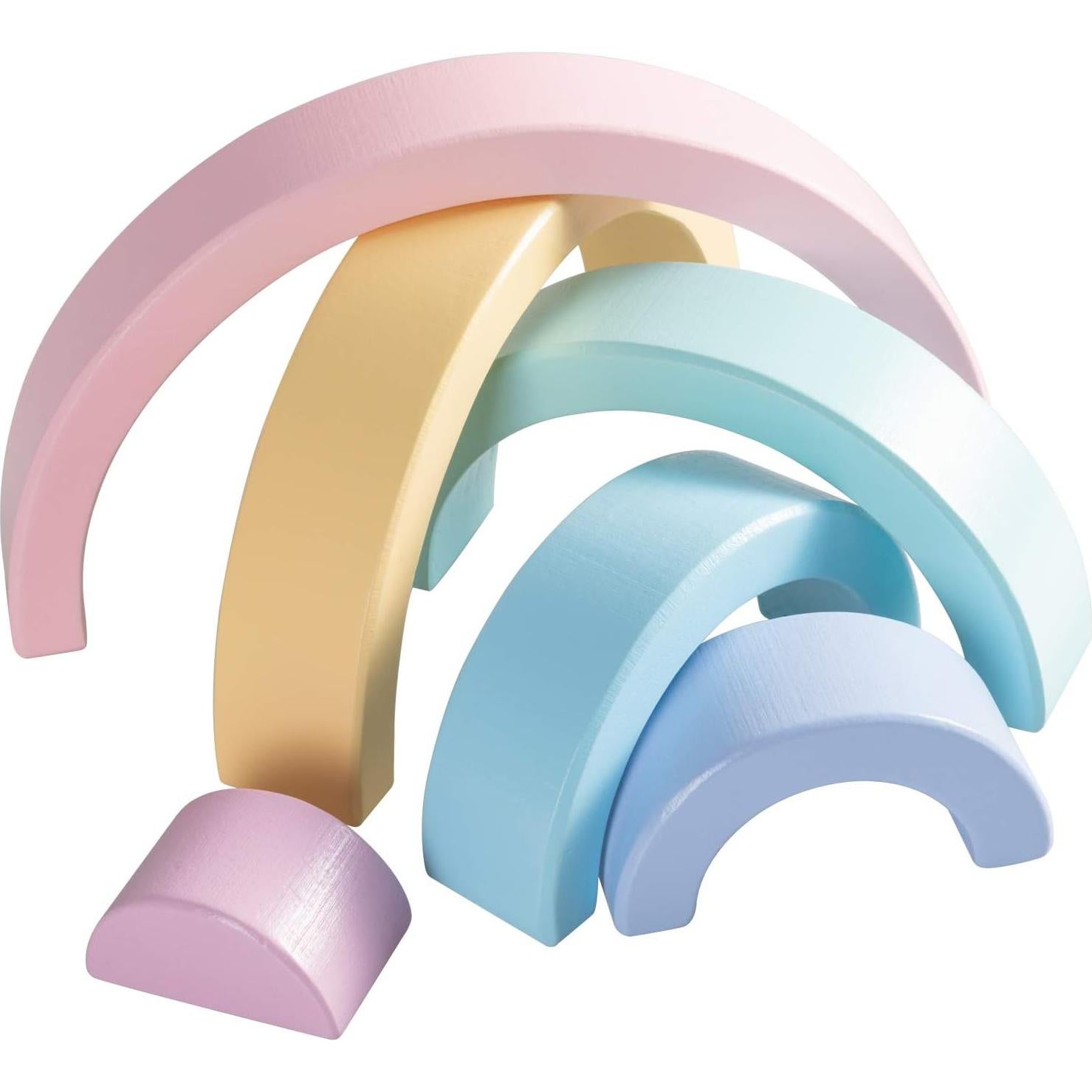 Apilador de Arcoíris de Madera MerryHeart - 6 Piezas Educativo