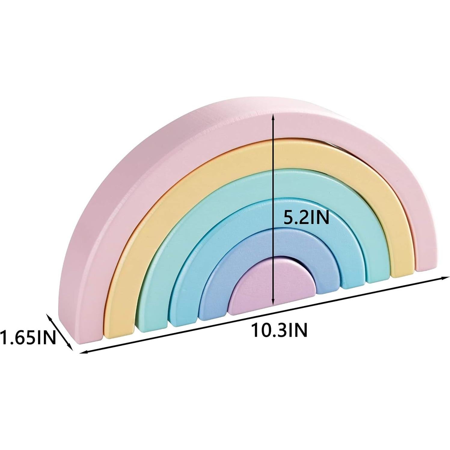 Apilador de Arcoíris de Madera MerryHeart - 6 Piezas Educativo