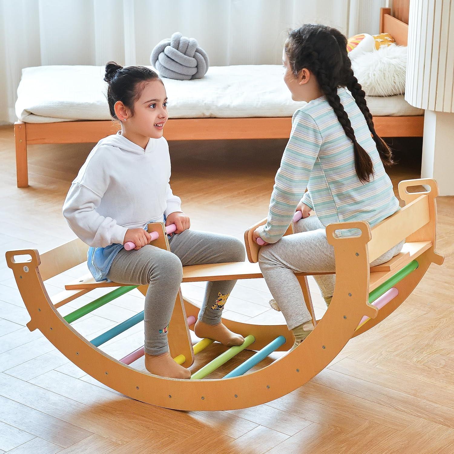 Avenlur Bailis 3-en-1 Juguete de Escalada y Balancín para Niños