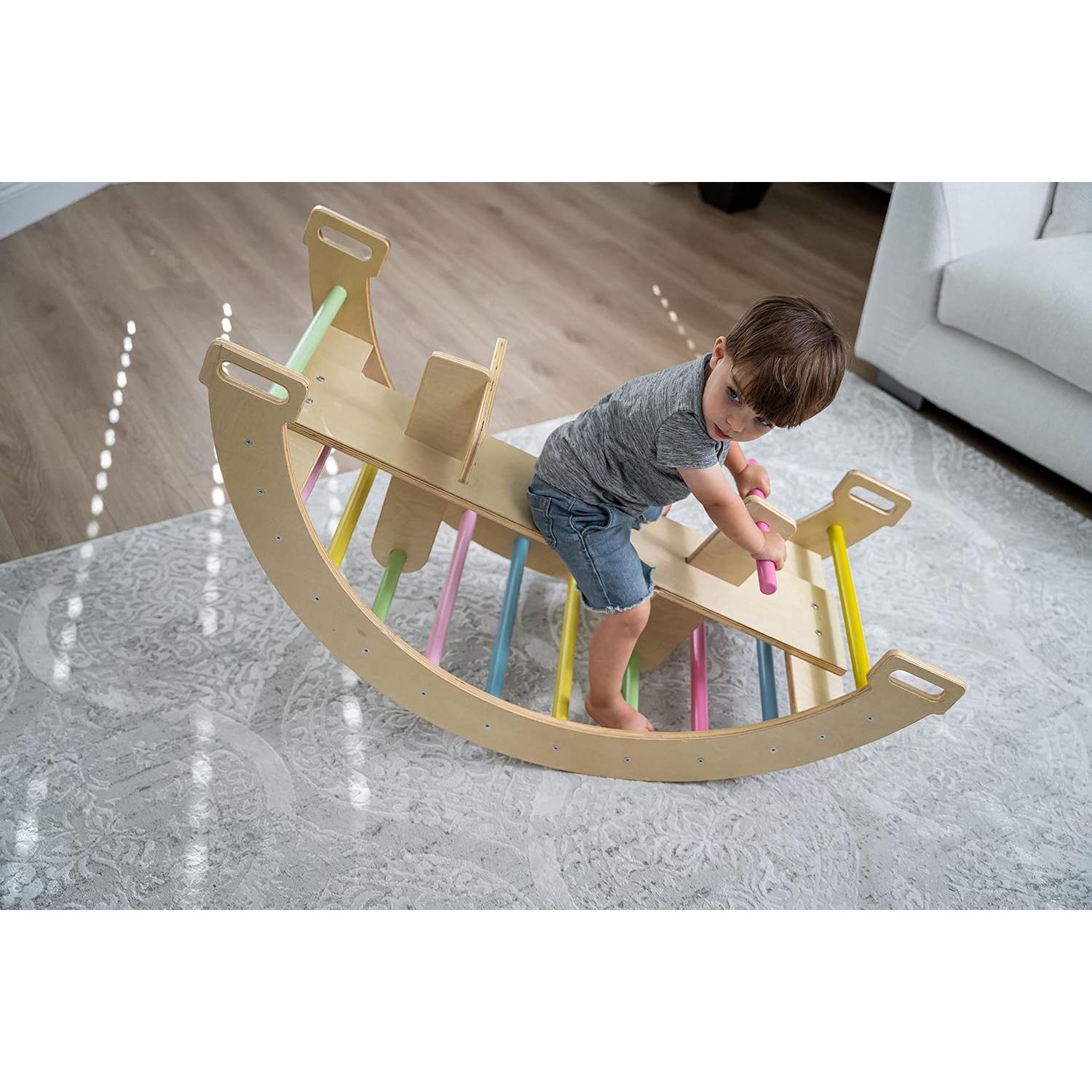 Avenlur Bailis 3-en-1 Juguete de Escalada y Balancín para Niños