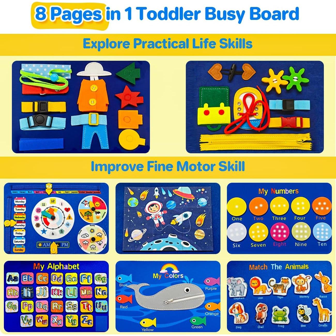 Tablero Ocupado Montessori SYHLN Azul 25 Actividades 0.49kg