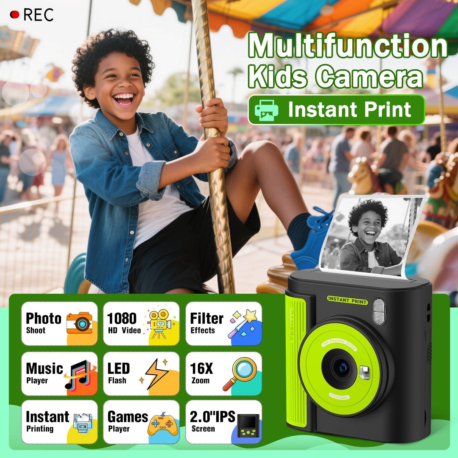 Cámara Instantánea Zicor P99 para Niños 12MP HD 32GB