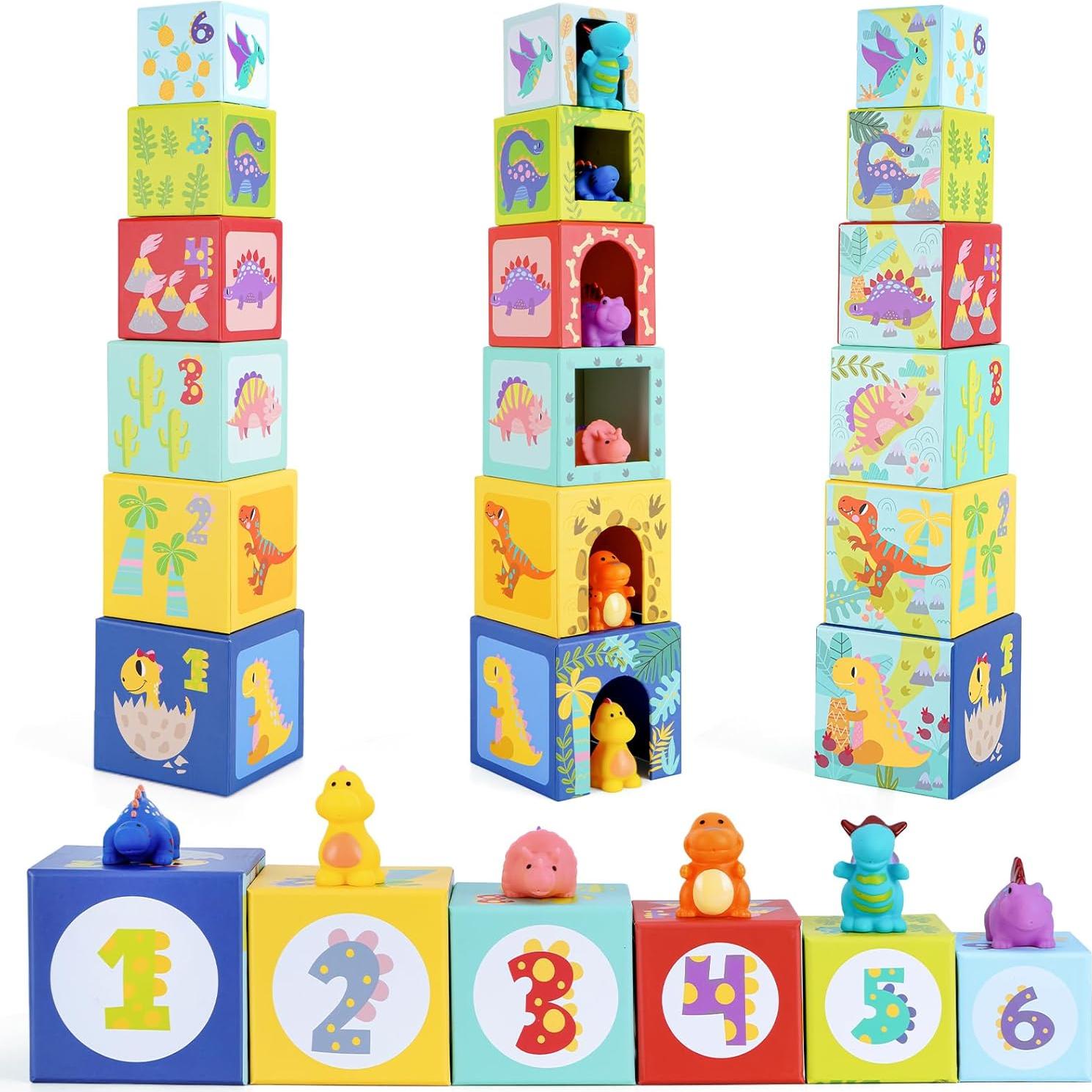 Juguete de Clasificación y Apilamiento KMTJT Dinosaurios 1-3 Años