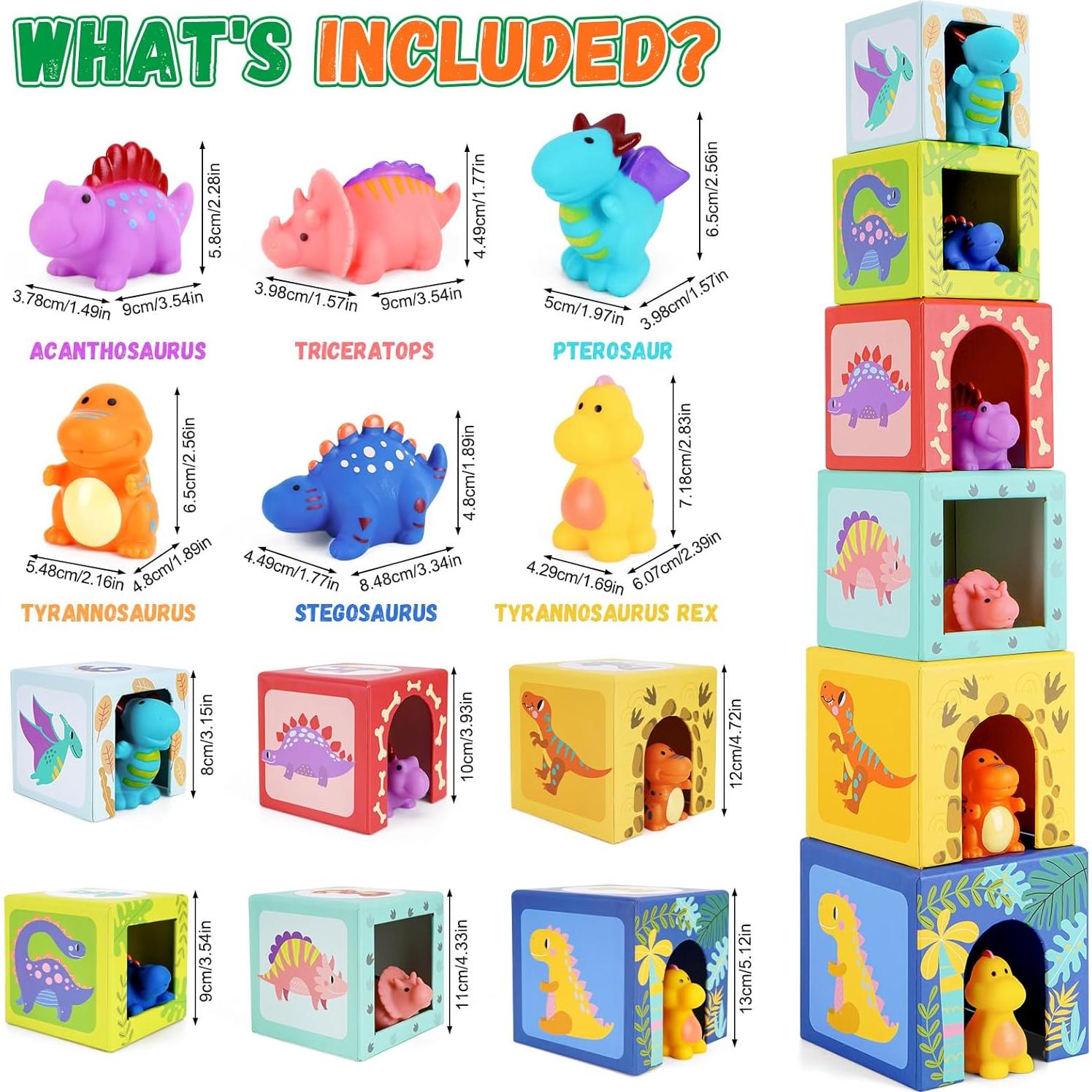 Juguete de Clasificación y Apilamiento KMTJT Dinosaurios 1-3 Años