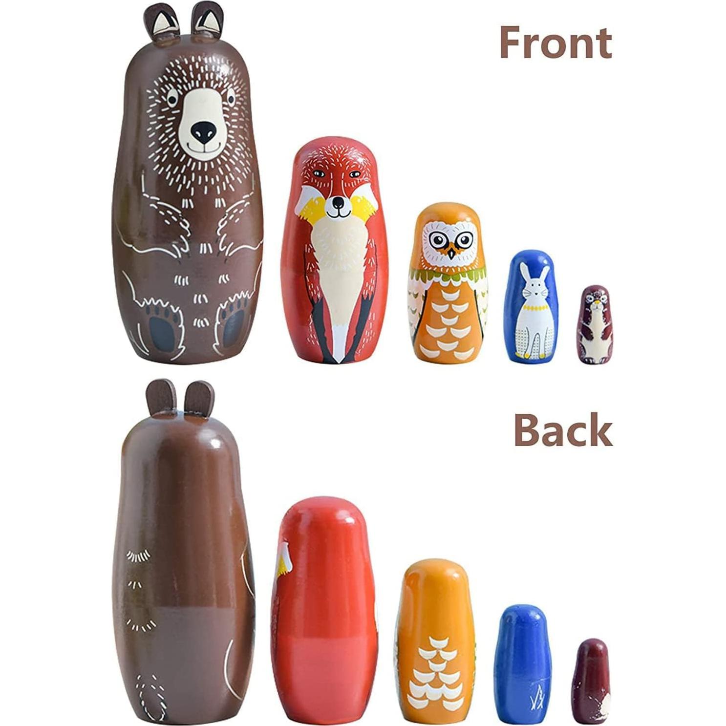 Muñecas Matryoshka Maxshop - Juego de 5 Piezas de Madera
