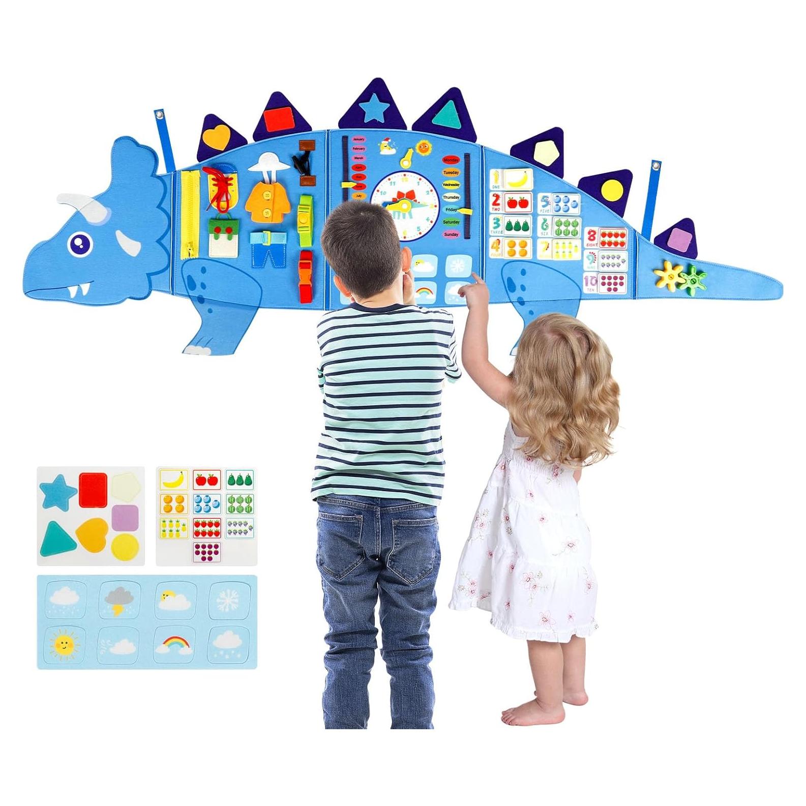 Tablero Ocupado Montessori Dinosaurios Oirtmiu 33x30.5cm